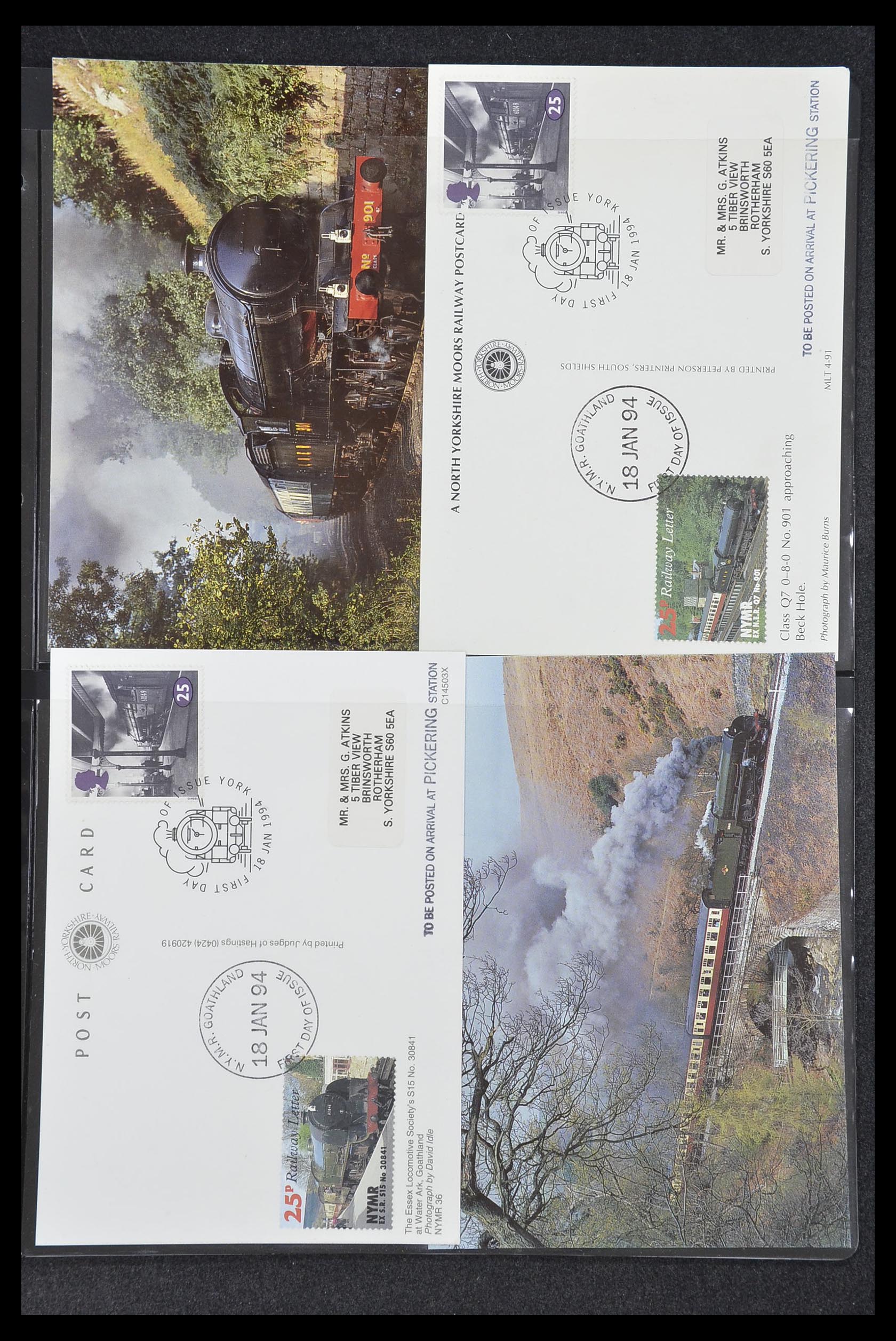 33755 0025 - Postzegelverzameling 33755 Motief treinen 1900-2010.