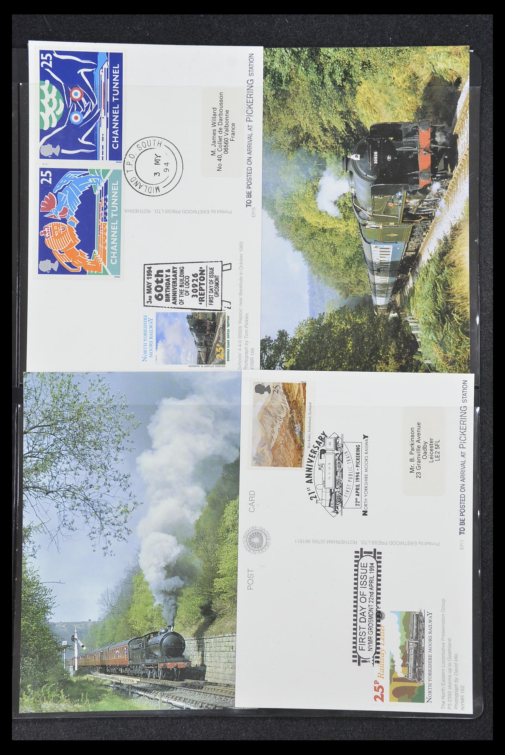 33755 0027 - Postzegelverzameling 33755 Motief treinen 1900-2010.