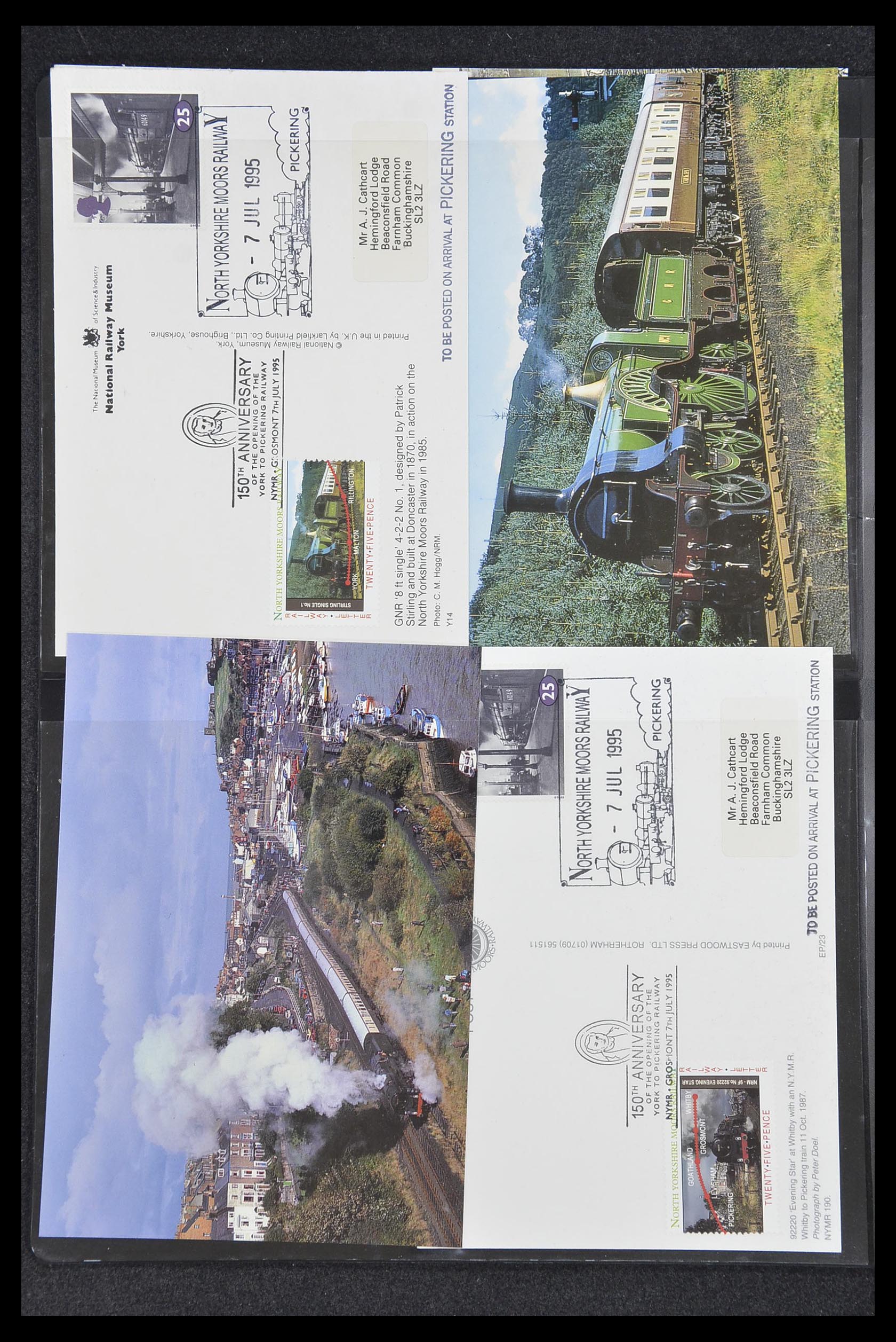 33755 0032 - Postzegelverzameling 33755 Motief treinen 1900-2010.