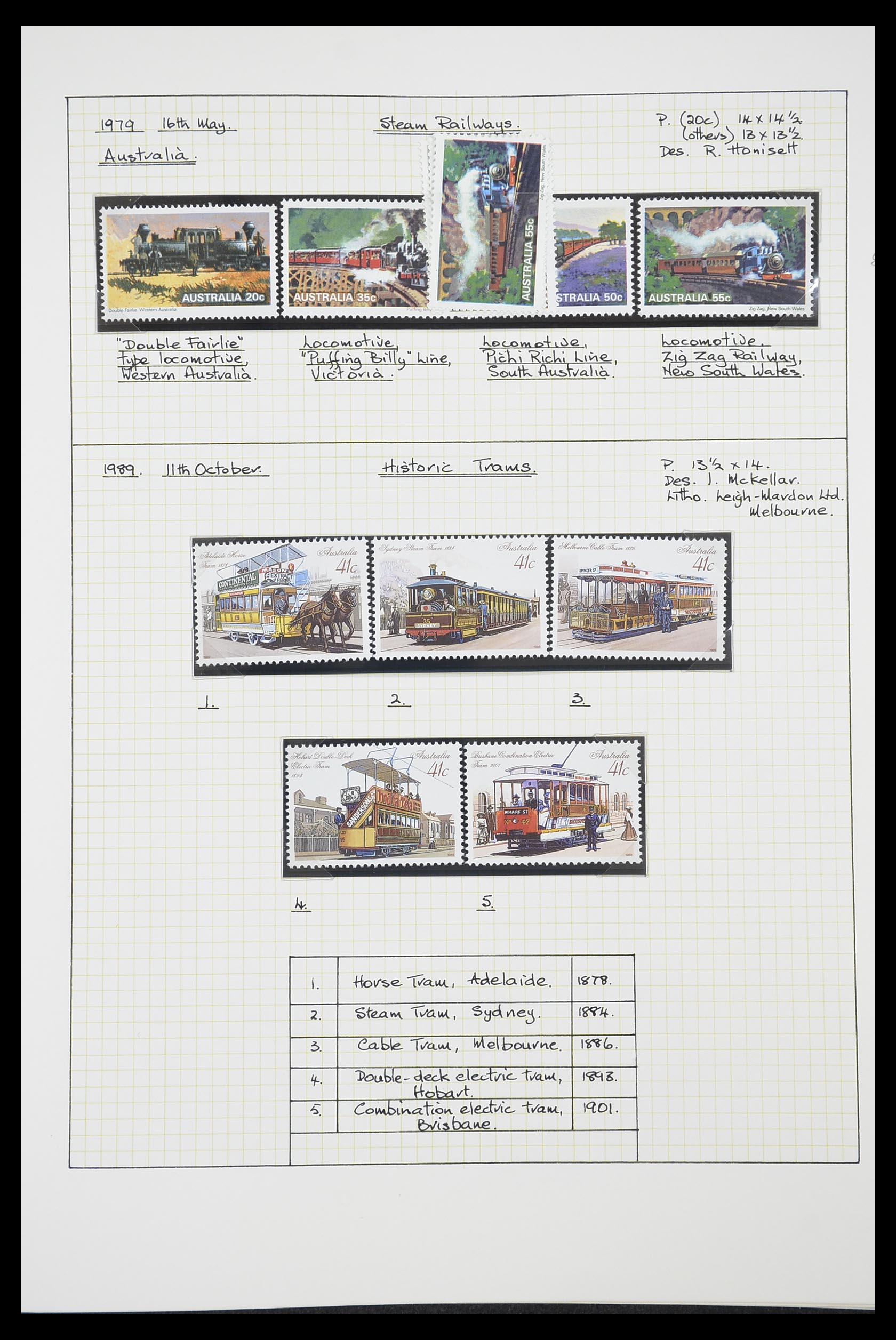 33755 0047 - Postzegelverzameling 33755 Motief treinen 1900-2010.