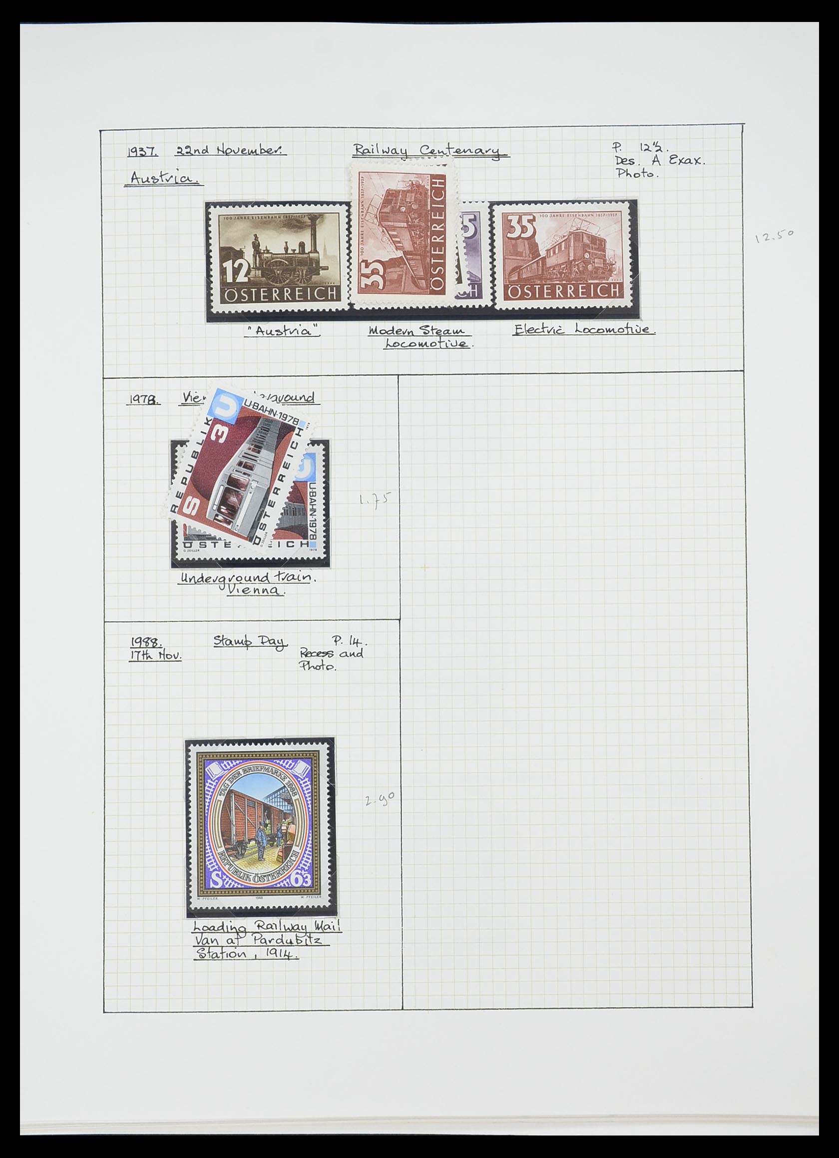 33755 0057 - Postzegelverzameling 33755 Motief treinen 1900-2010.