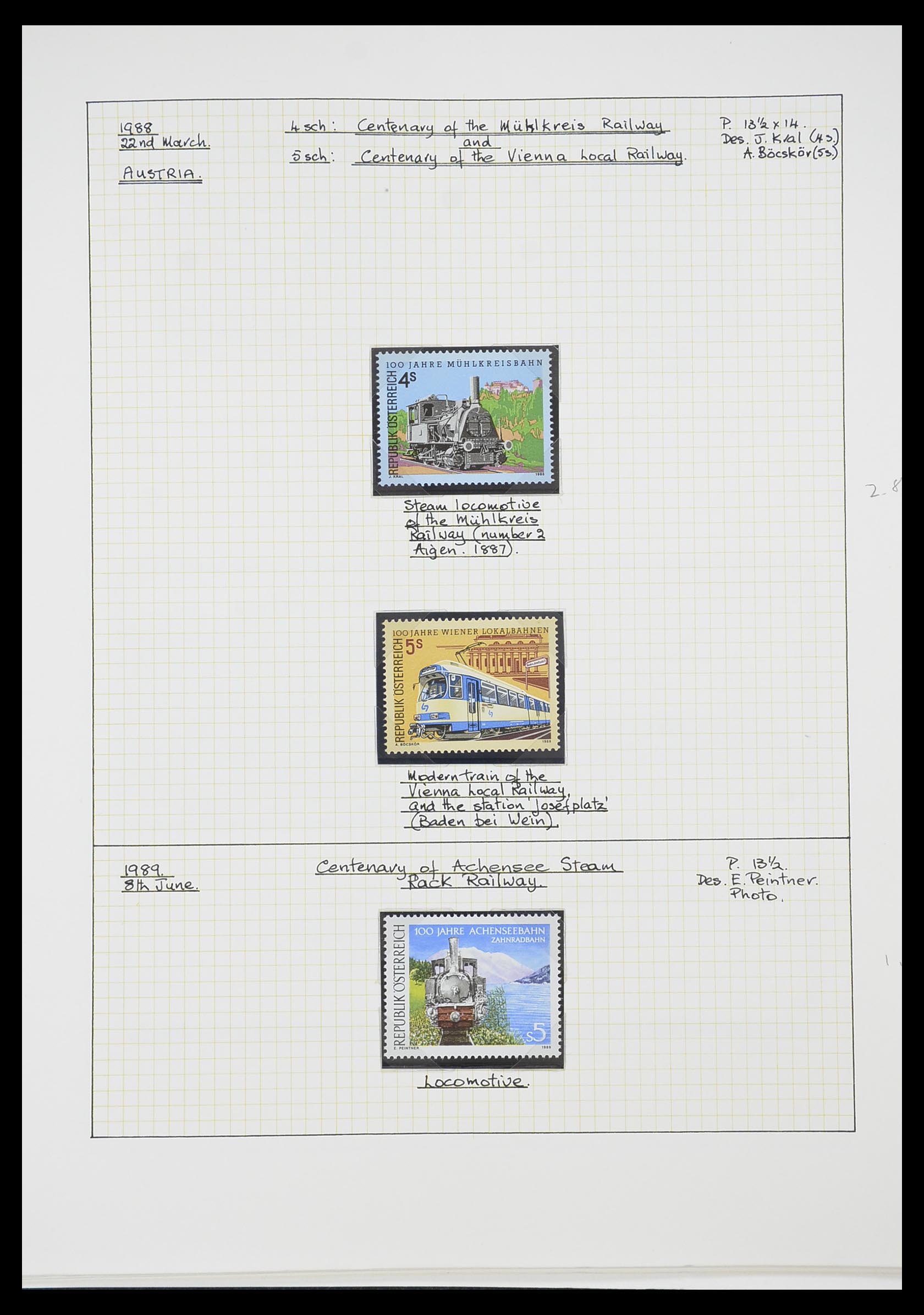 33755 0058 - Postzegelverzameling 33755 Motief treinen 1900-2010.