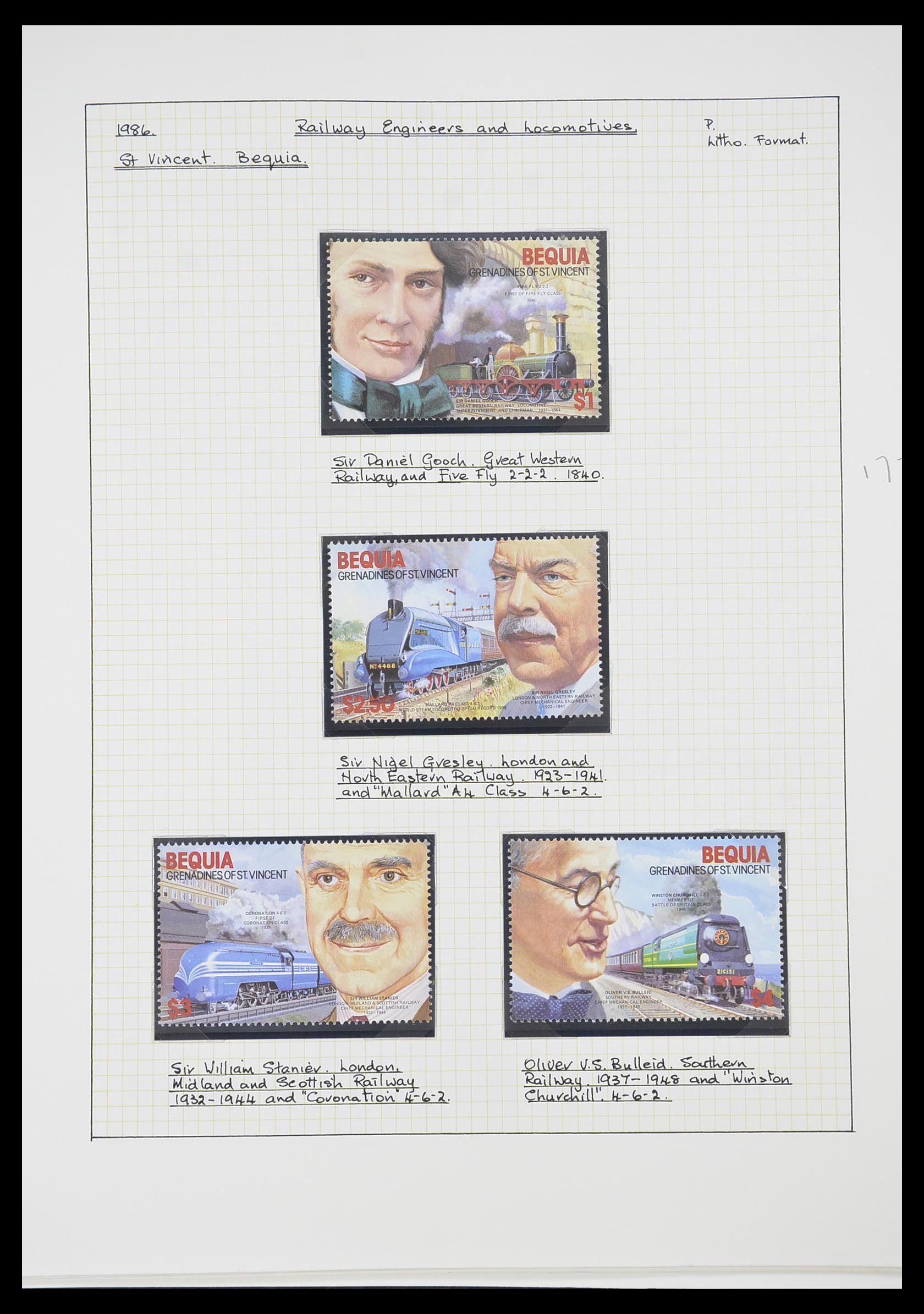 33755 0060 - Postzegelverzameling 33755 Motief treinen 1900-2010.
