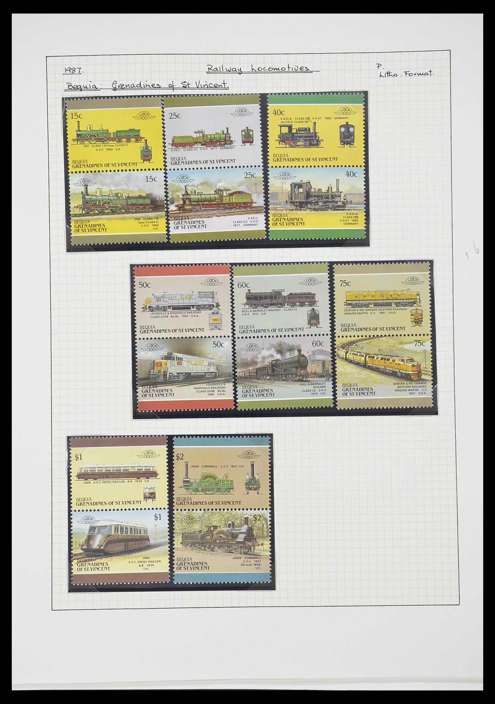 33755 0061 - Postzegelverzameling 33755 Motief treinen 1900-2010.