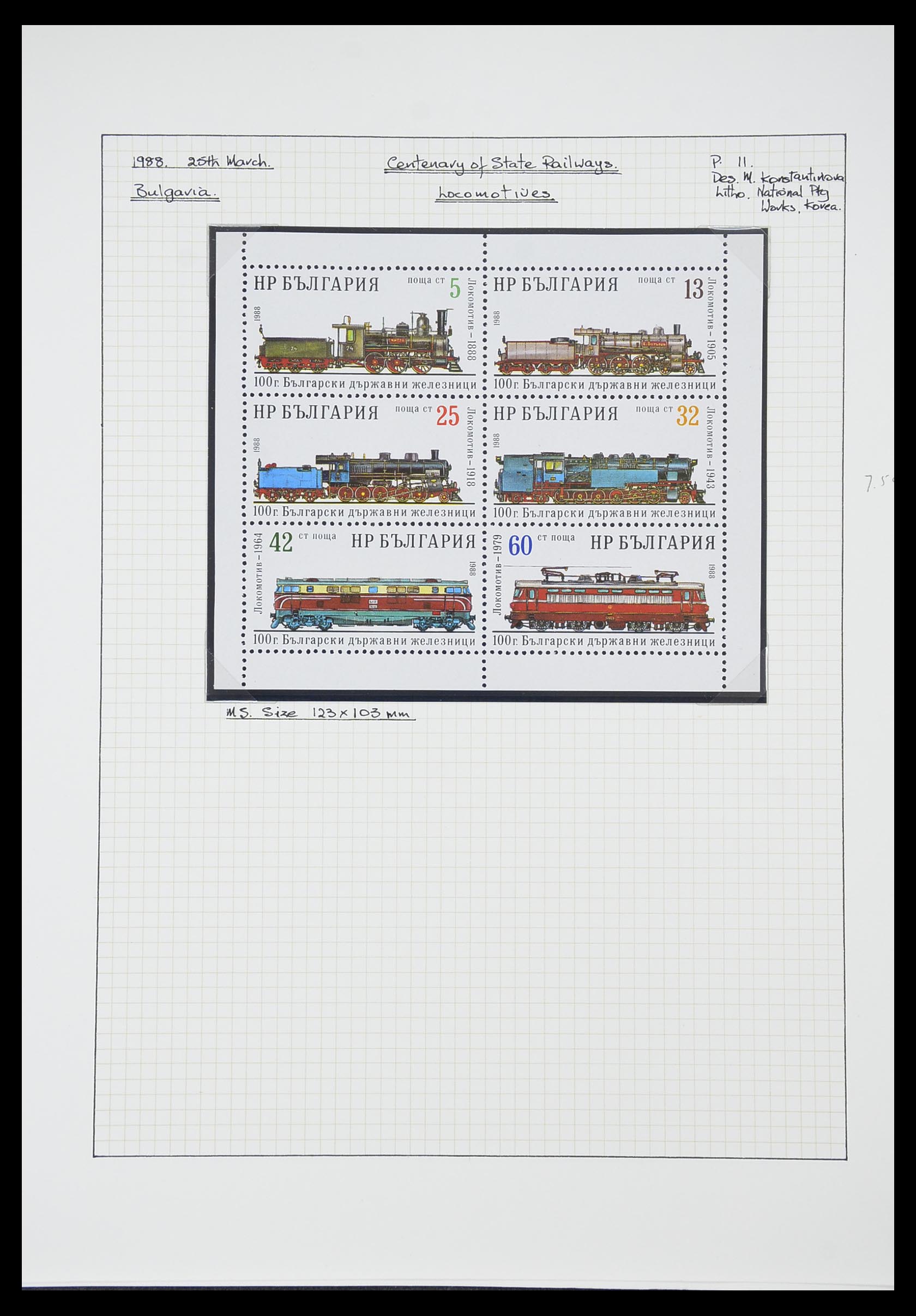 33755 0069 - Postzegelverzameling 33755 Motief treinen 1900-2010.