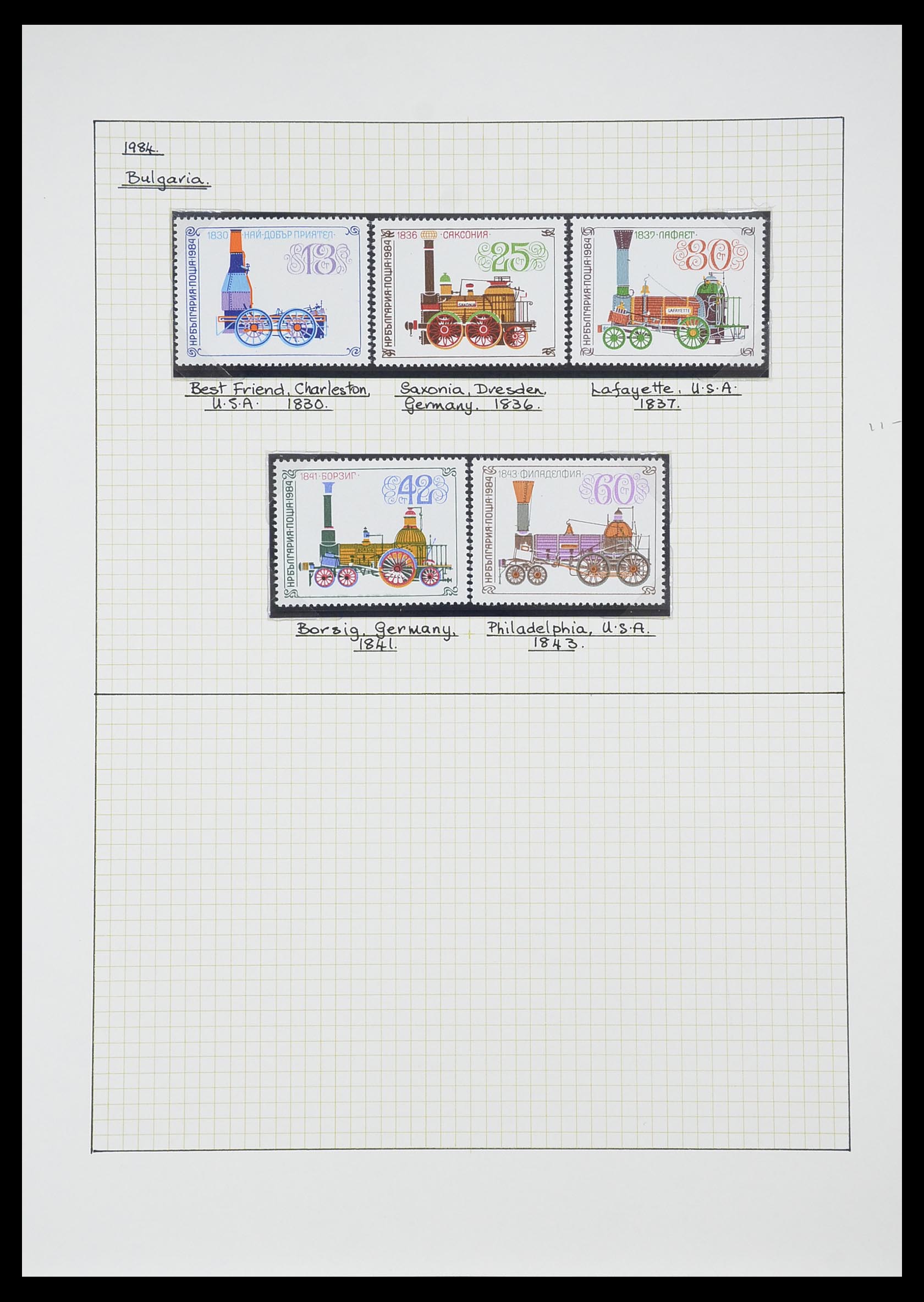 33755 0070 - Postzegelverzameling 33755 Motief treinen 1900-2010.
