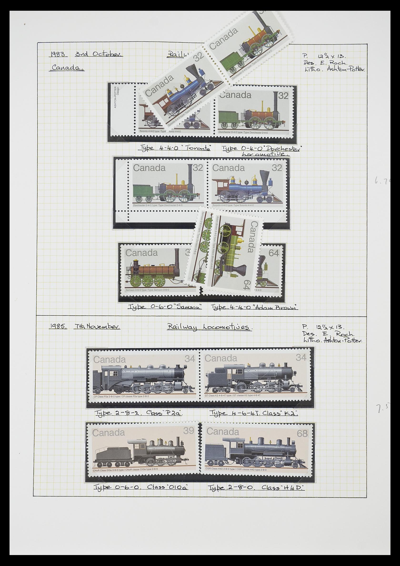 33755 0074 - Postzegelverzameling 33755 Motief treinen 1900-2010.