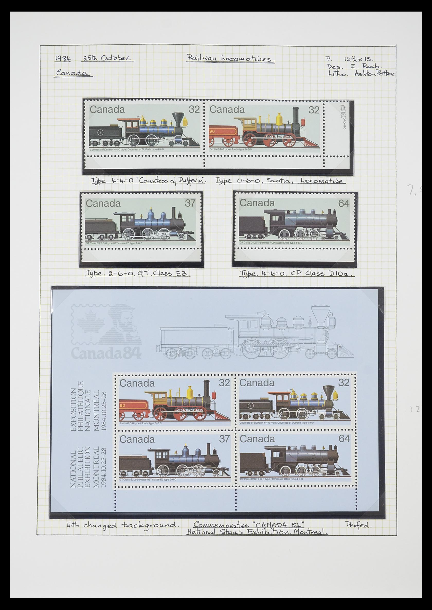 33755 0075 - Postzegelverzameling 33755 Motief treinen 1900-2010.