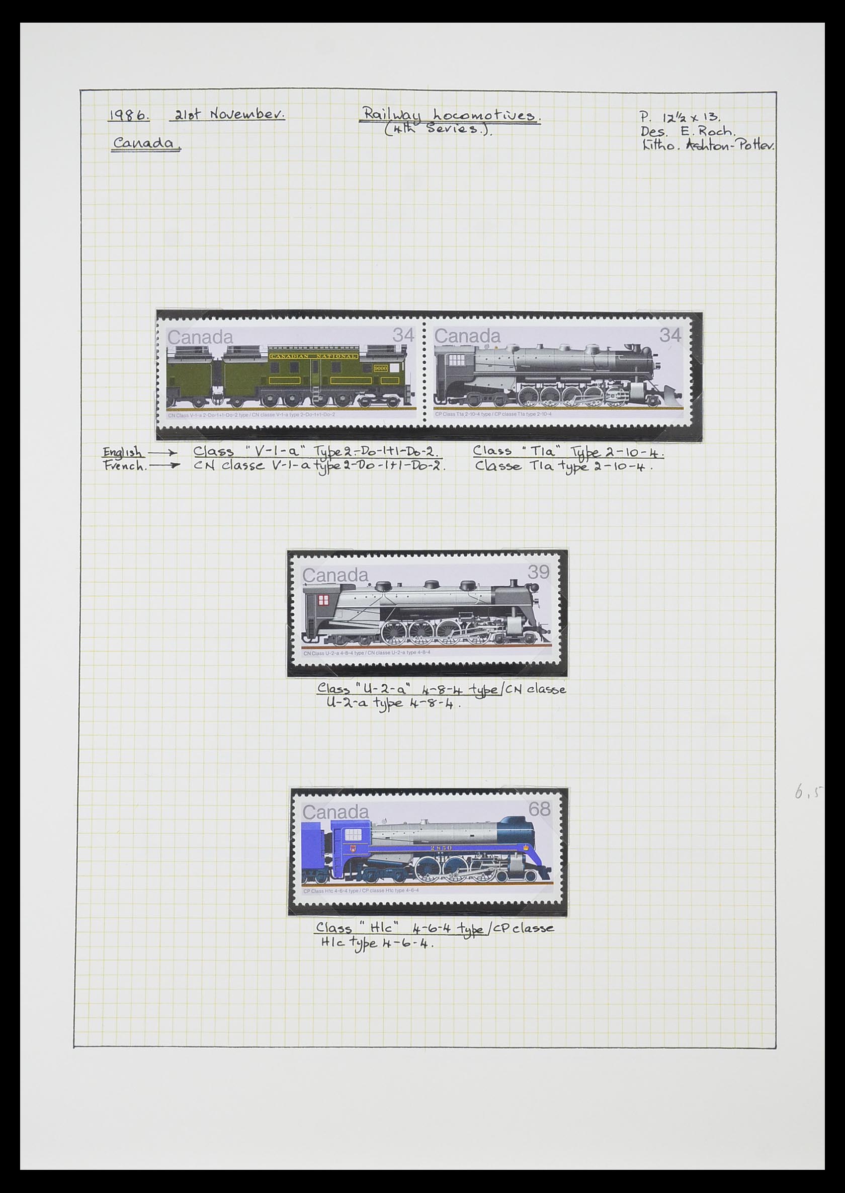 33755 0076 - Postzegelverzameling 33755 Motief treinen 1900-2010.