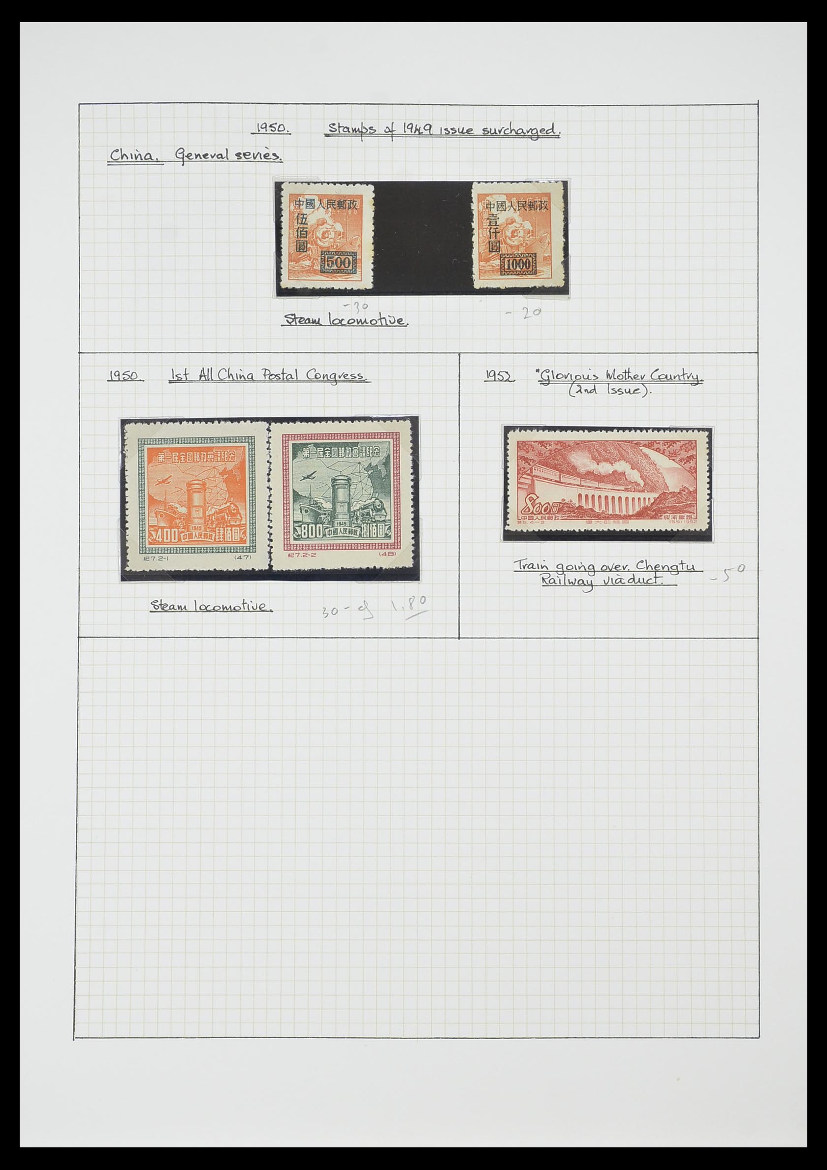 33755 0084 - Postzegelverzameling 33755 Motief treinen 1900-2010.