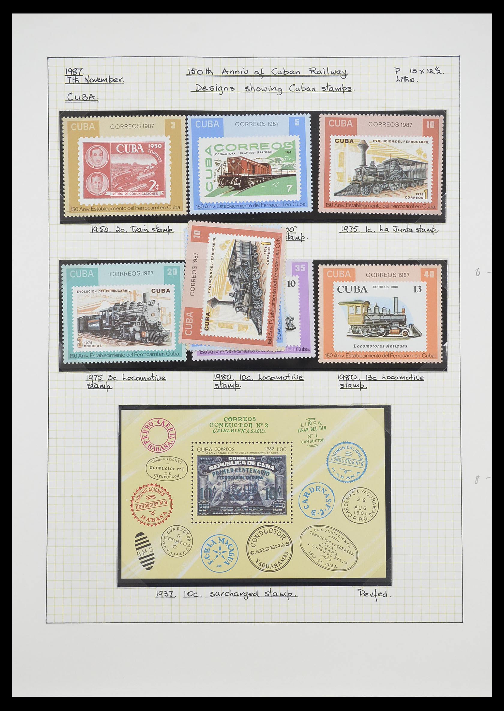 33755 0089 - Postzegelverzameling 33755 Motief treinen 1900-2010.