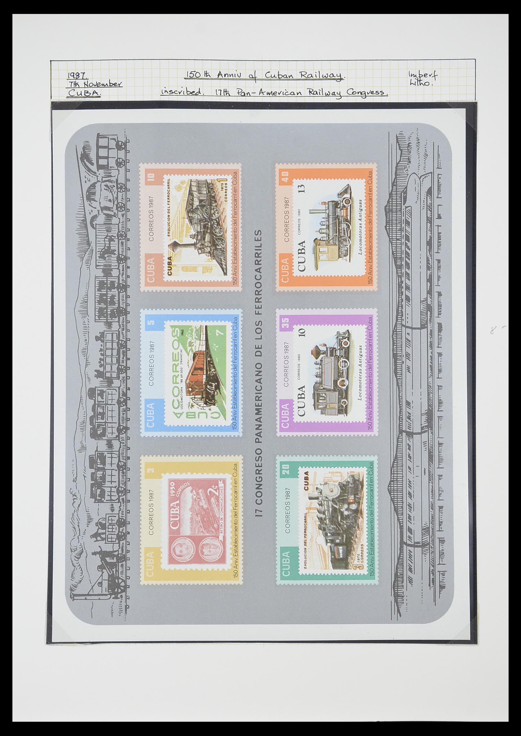 33755 0090 - Postzegelverzameling 33755 Motief treinen 1900-2010.