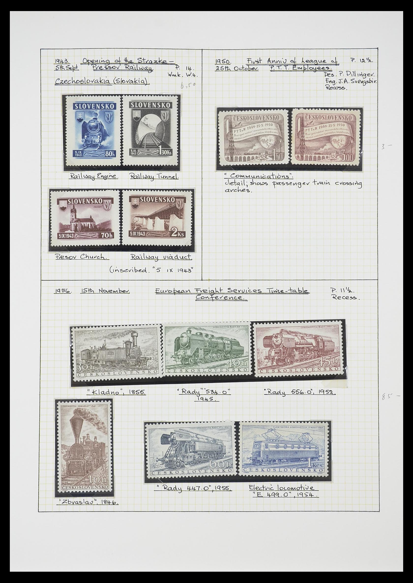 33755 0092 - Postzegelverzameling 33755 Motief treinen 1900-2010.