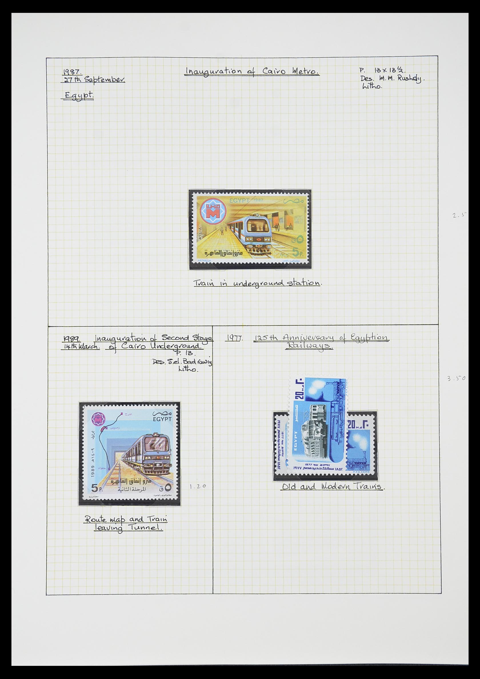33755 0096 - Postzegelverzameling 33755 Motief treinen 1900-2010.