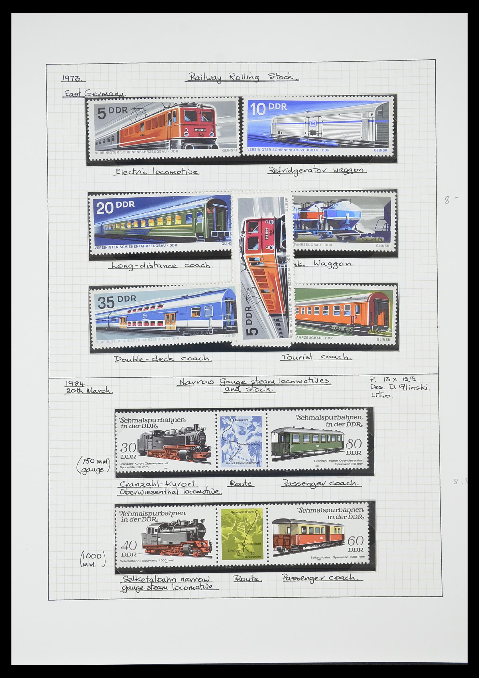 33755 0097 - Postzegelverzameling 33755 Motief treinen 1900-2010.