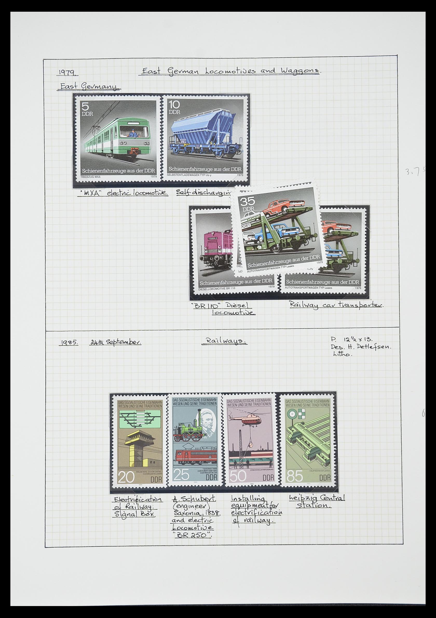 33755 0098 - Postzegelverzameling 33755 Motief treinen 1900-2010.