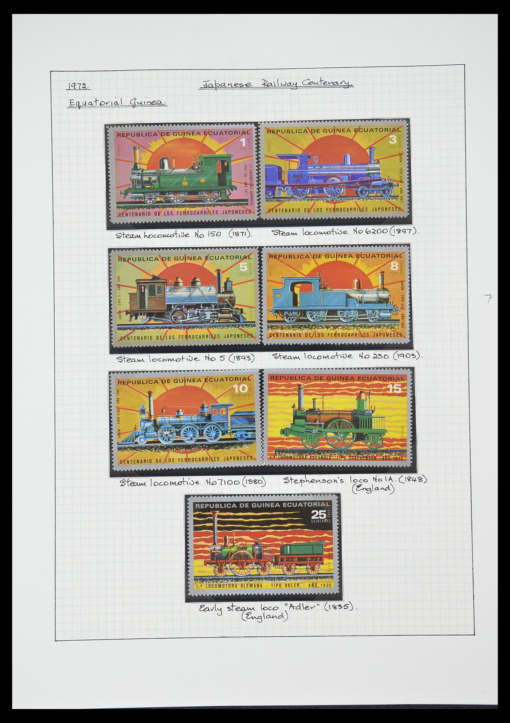 33755 0100 - Postzegelverzameling 33755 Motief treinen 1900-2010.