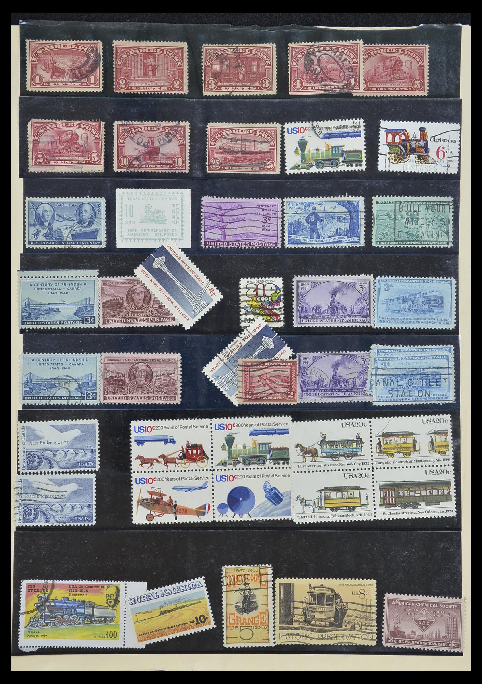 33755 2063 - Stamp collection 33755 Thematics trains 1900-2010.