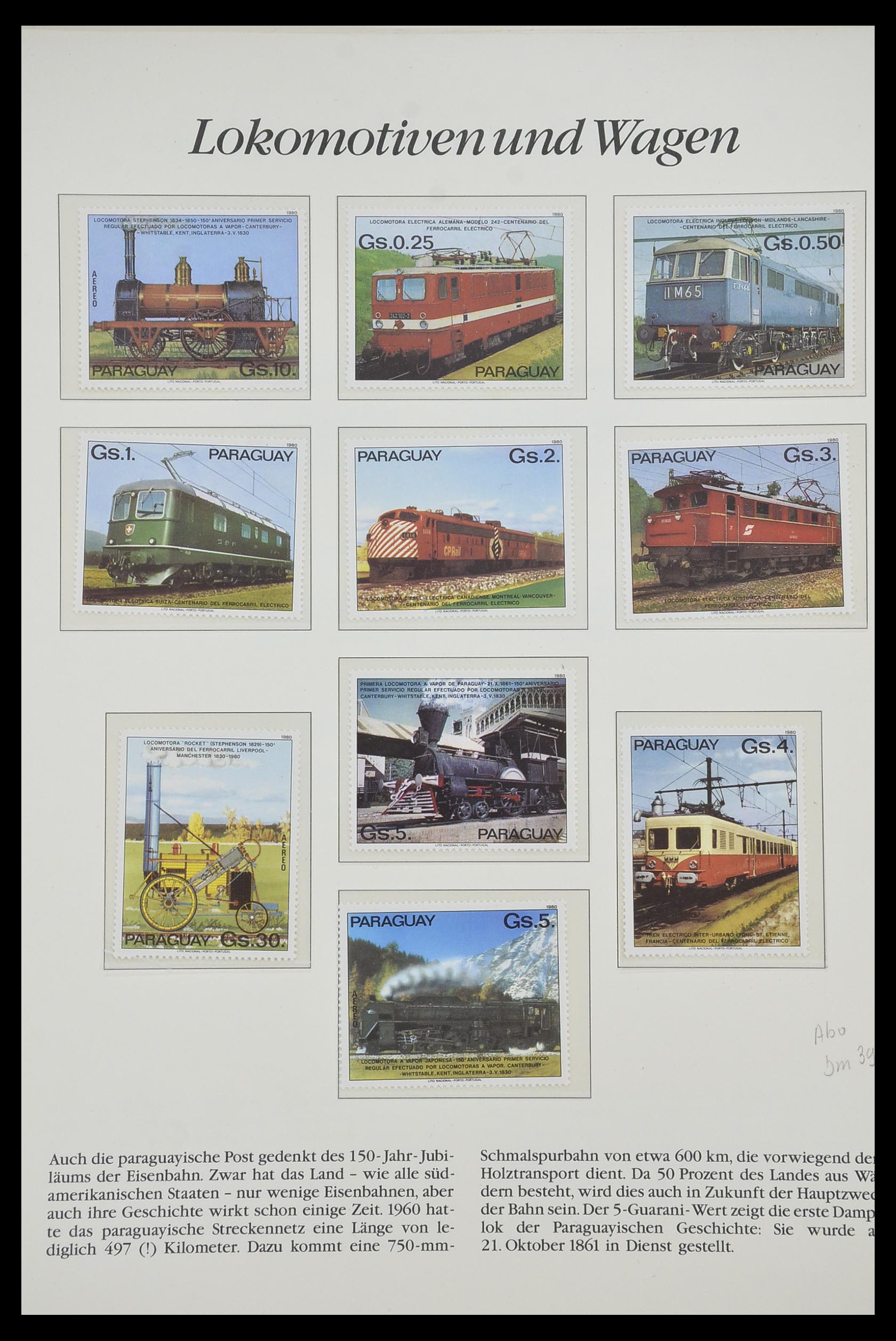 33755 2088 - Postzegelverzameling 33755 Motief treinen 1900-2010.