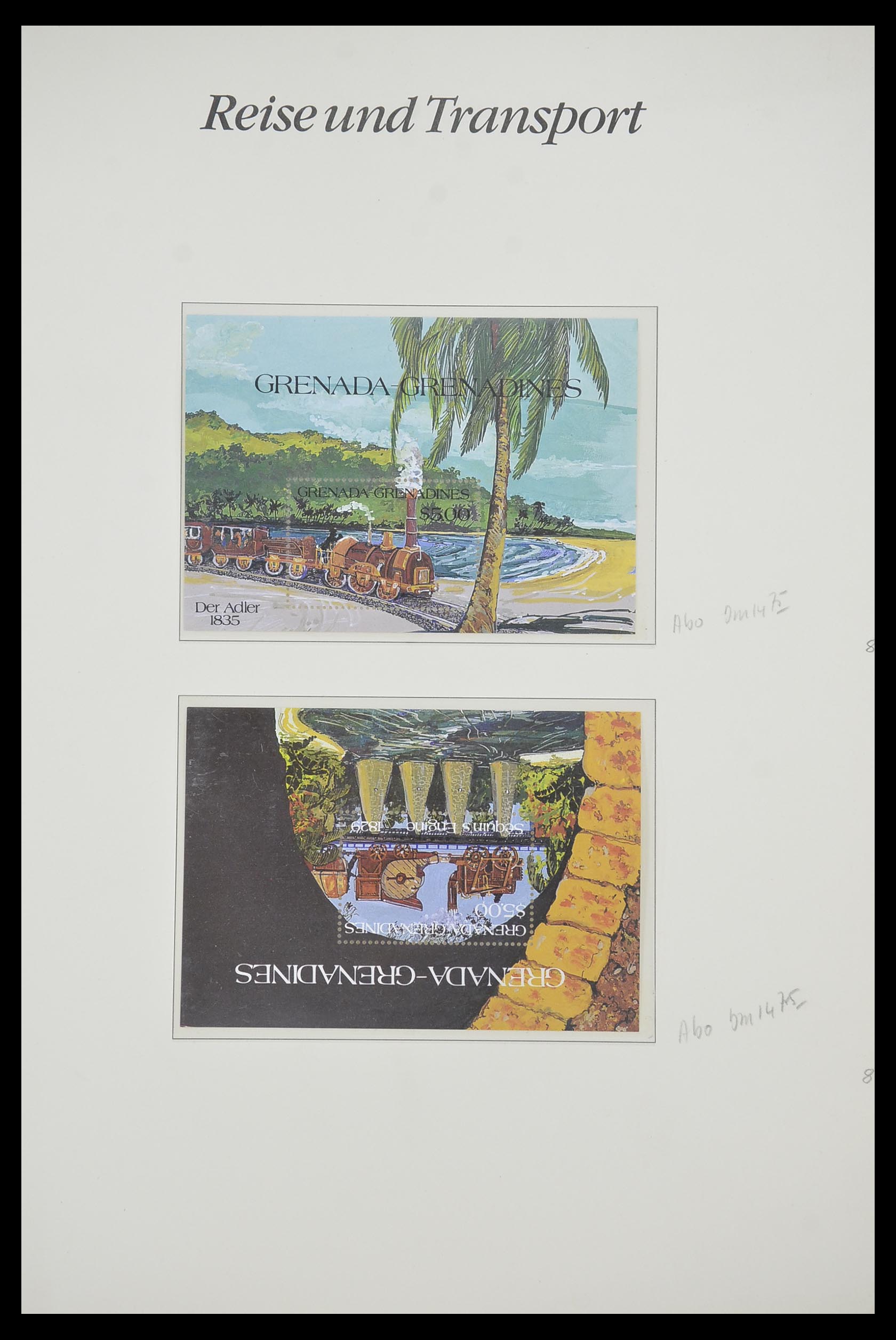 33755 2092 - Postzegelverzameling 33755 Motief treinen 1900-2010.