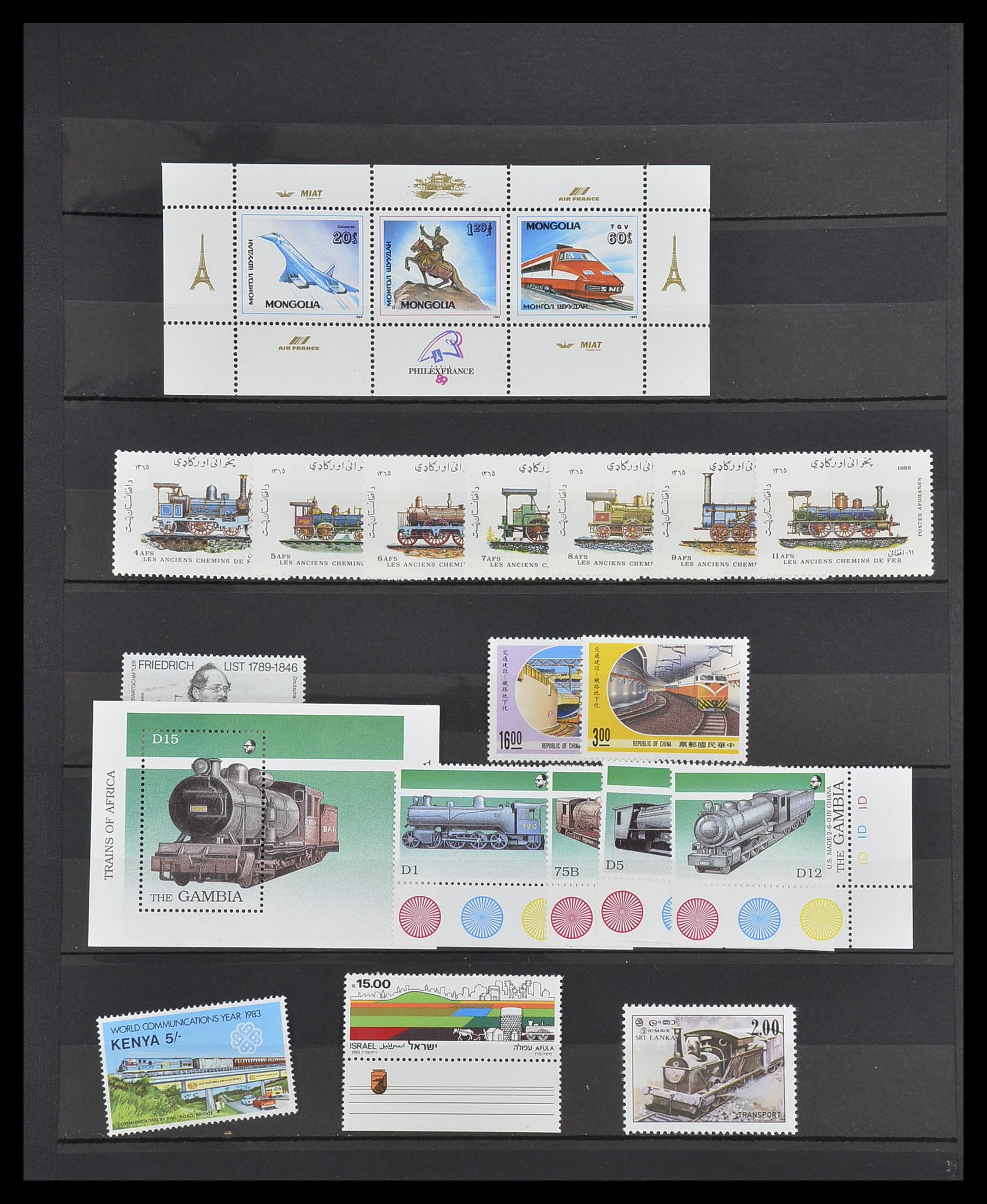 33755 2097 - Stamp collection 33755 Thematics trains 1900-2010.