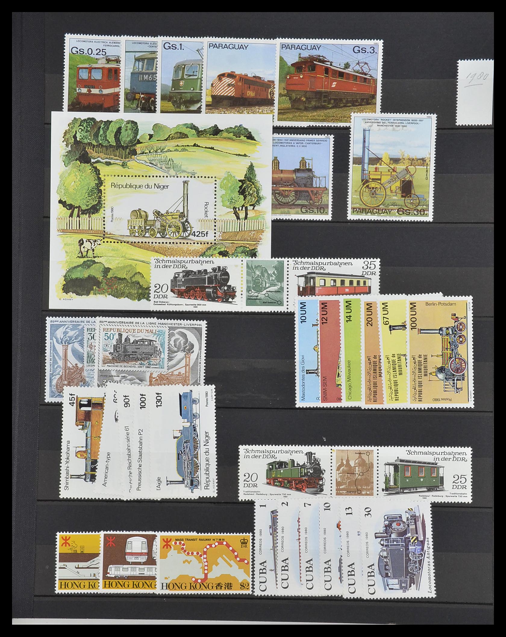 33755 2109 - Postzegelverzameling 33755 Motief treinen 1900-2010.