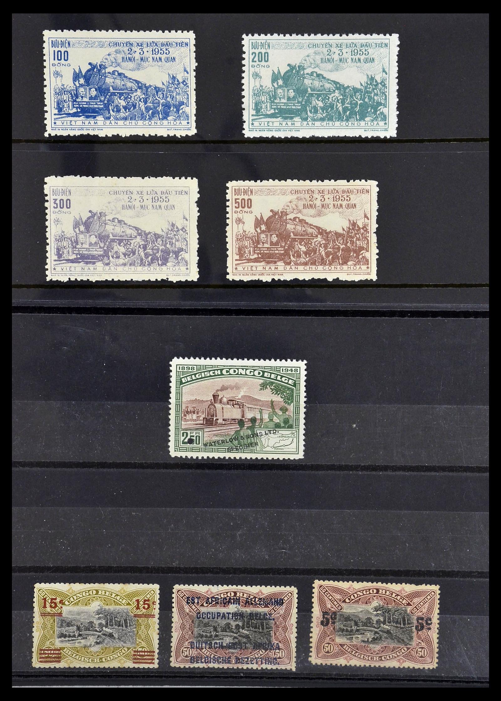 33757 012 - Postzegelverzameling 33757 Motief Treinen.