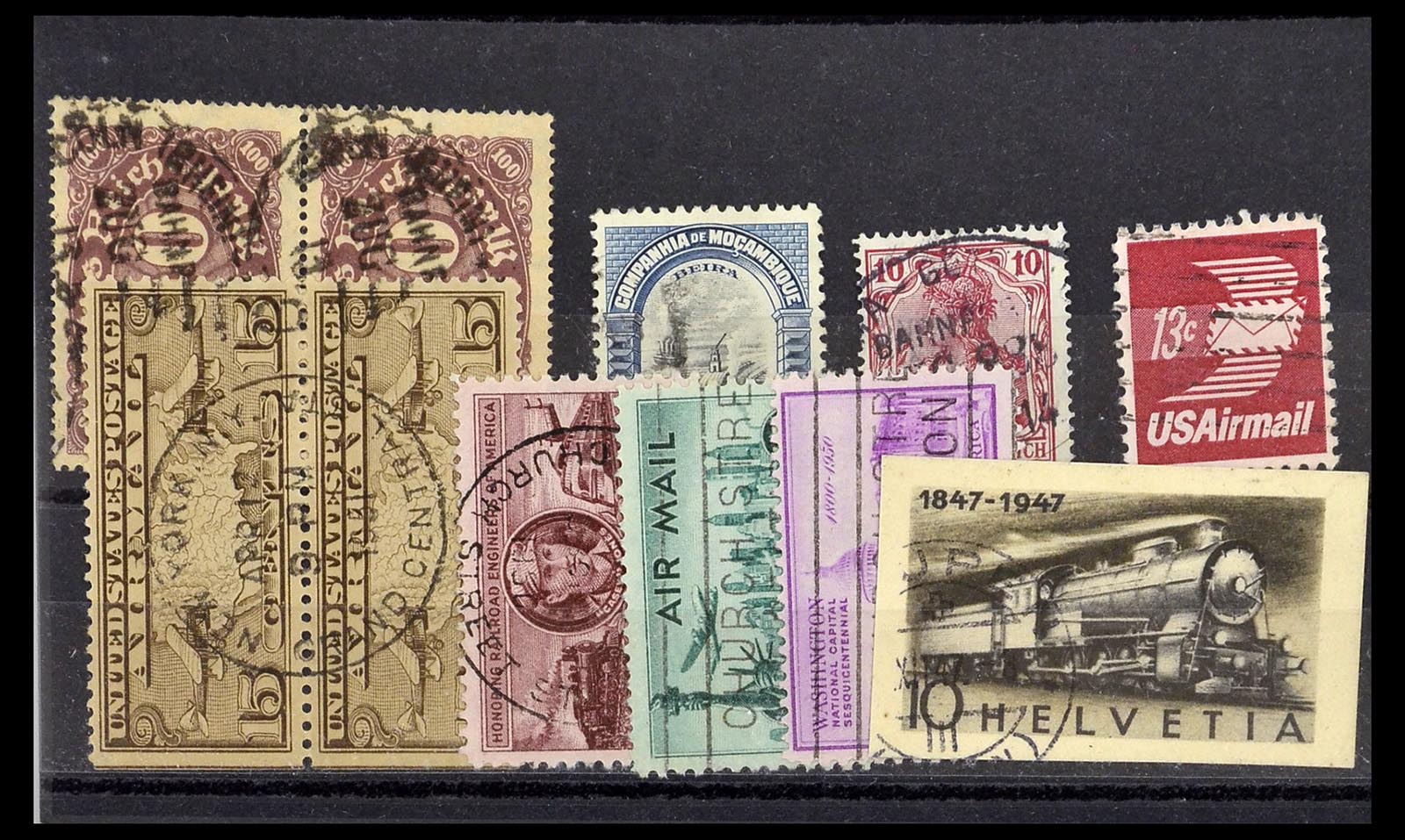 33757 035 - Postzegelverzameling 33757 Motief Treinen.