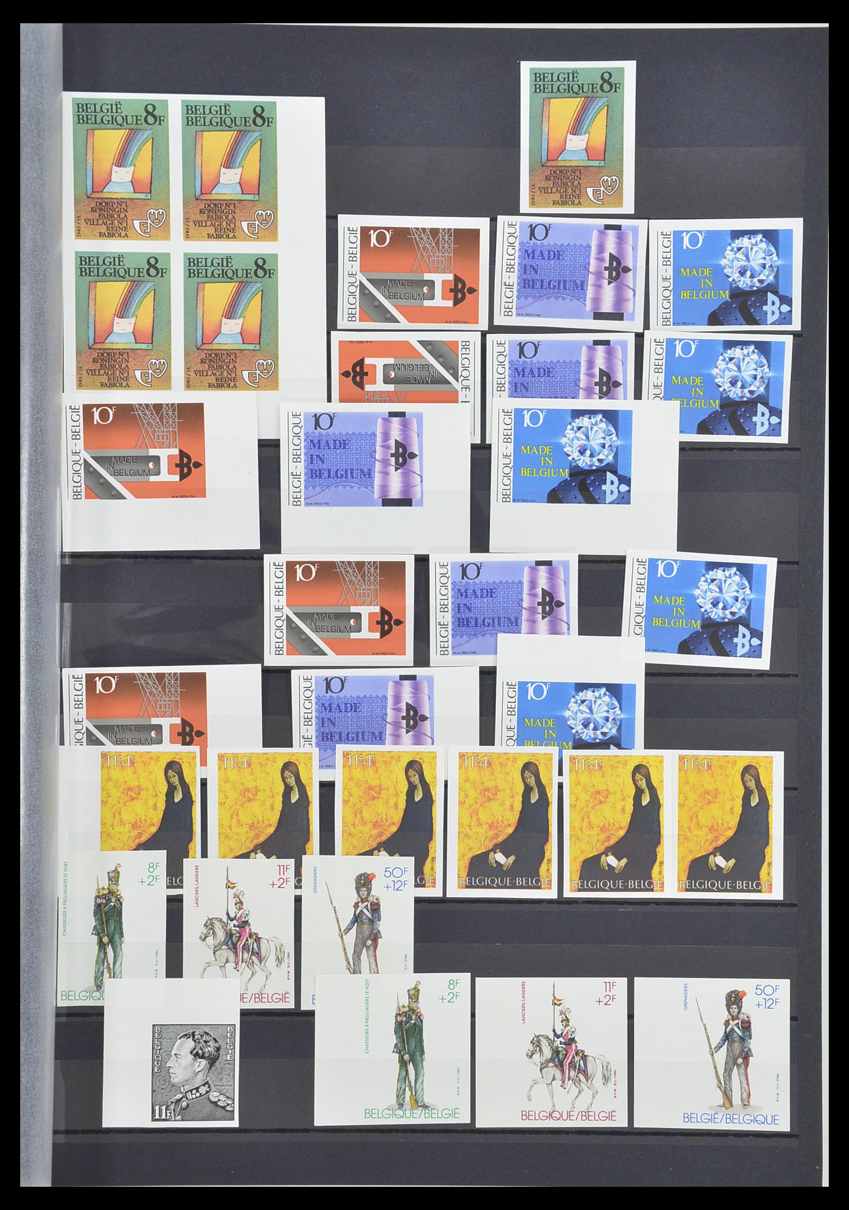 33765 100 - Stamp collection 33765 Belgium IMPERFORATED 1960-2019!