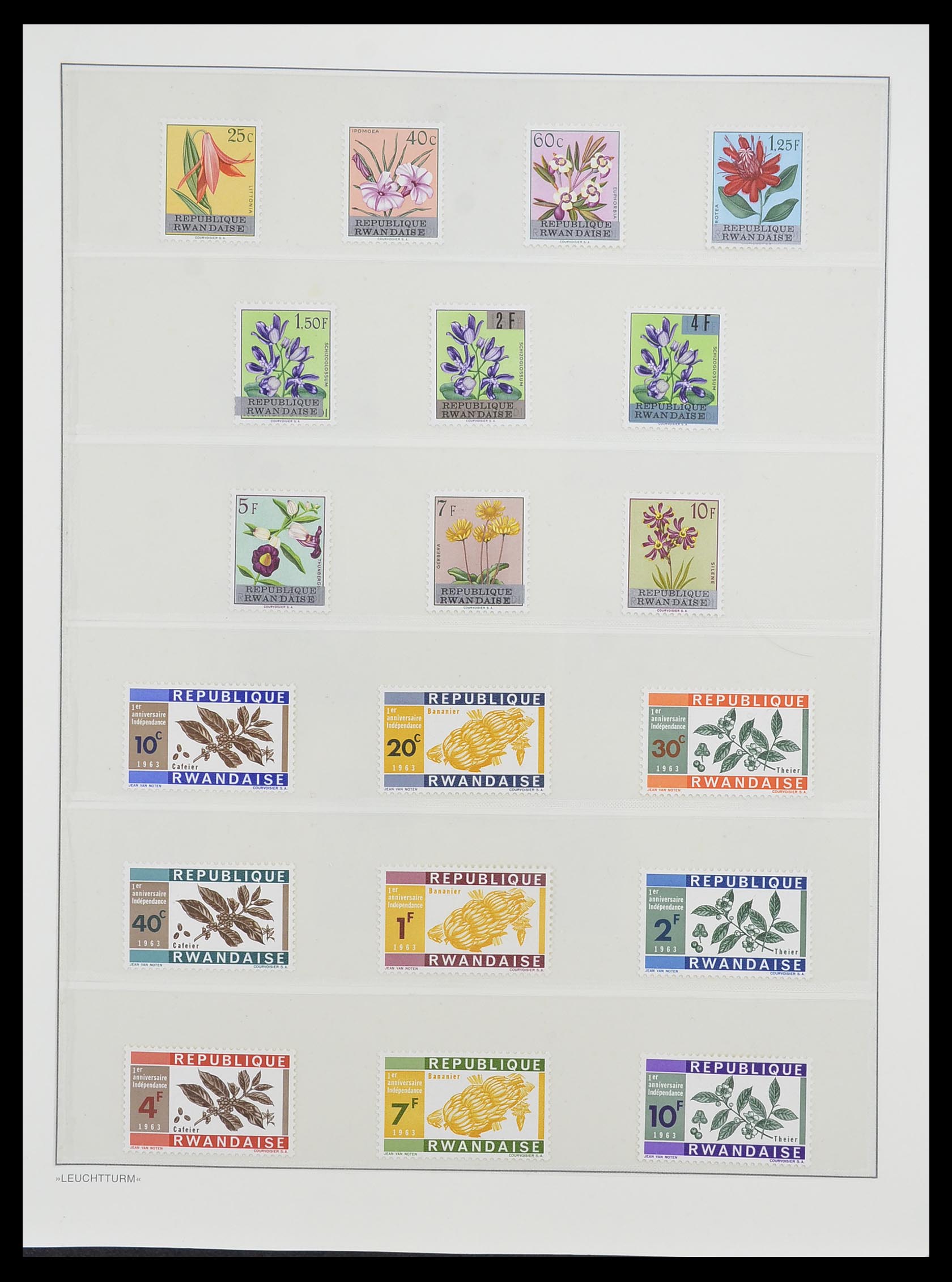 33766 002 - Postzegelverzameling 33766 Rwanda 1962-1999.