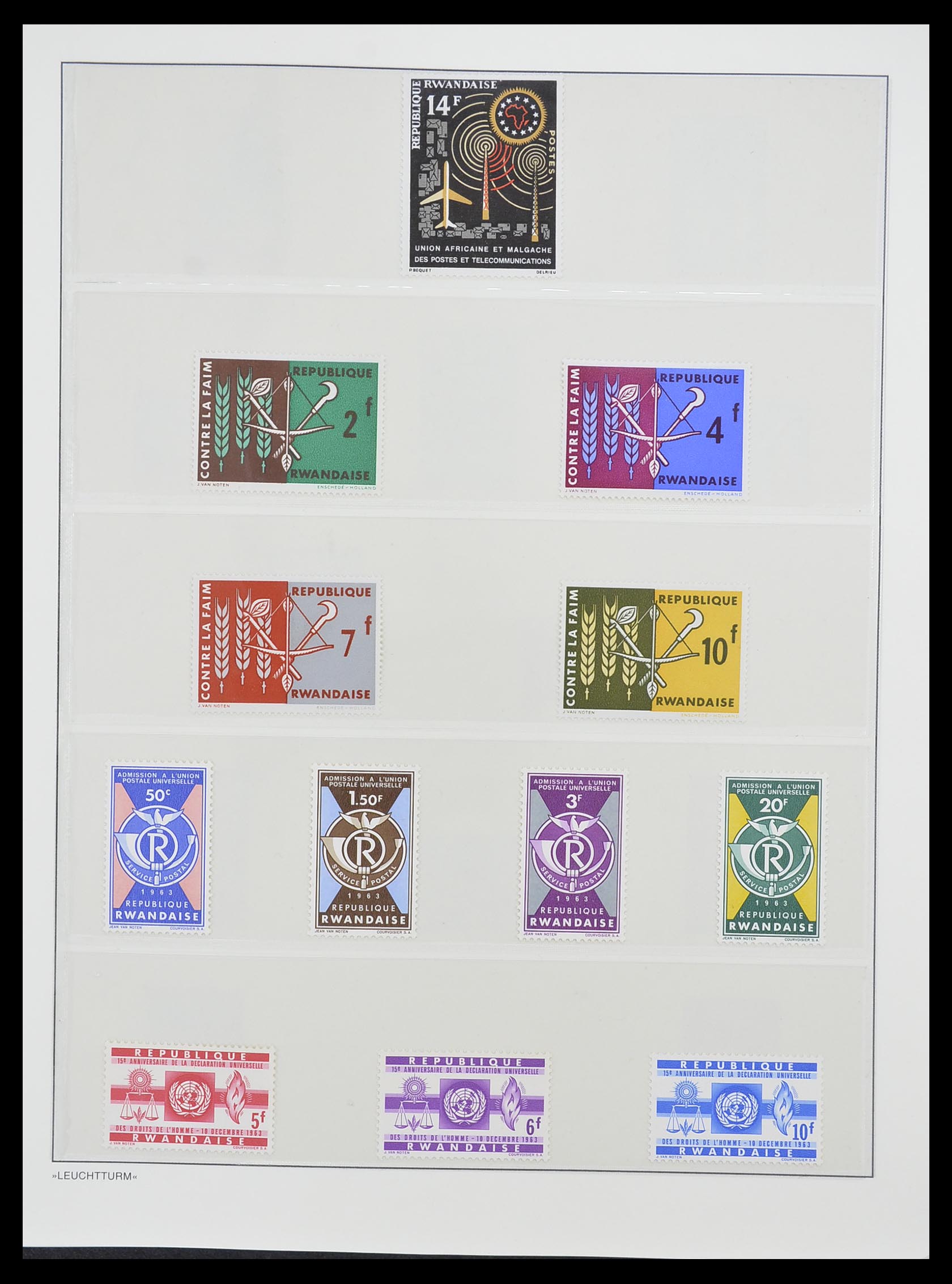 33766 003 - Postzegelverzameling 33766 Rwanda 1962-1999.