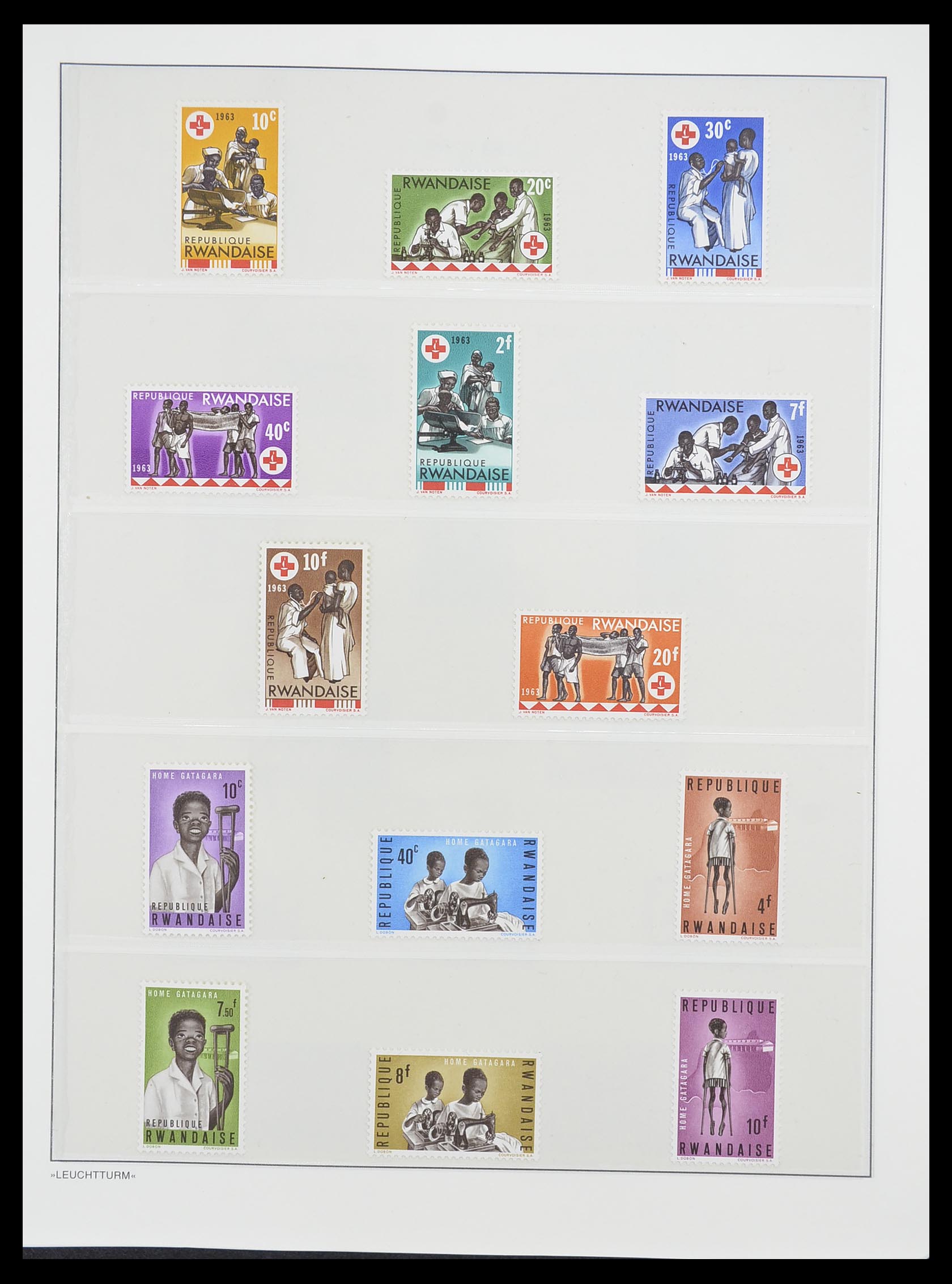 33766 004 - Postzegelverzameling 33766 Rwanda 1962-1999.