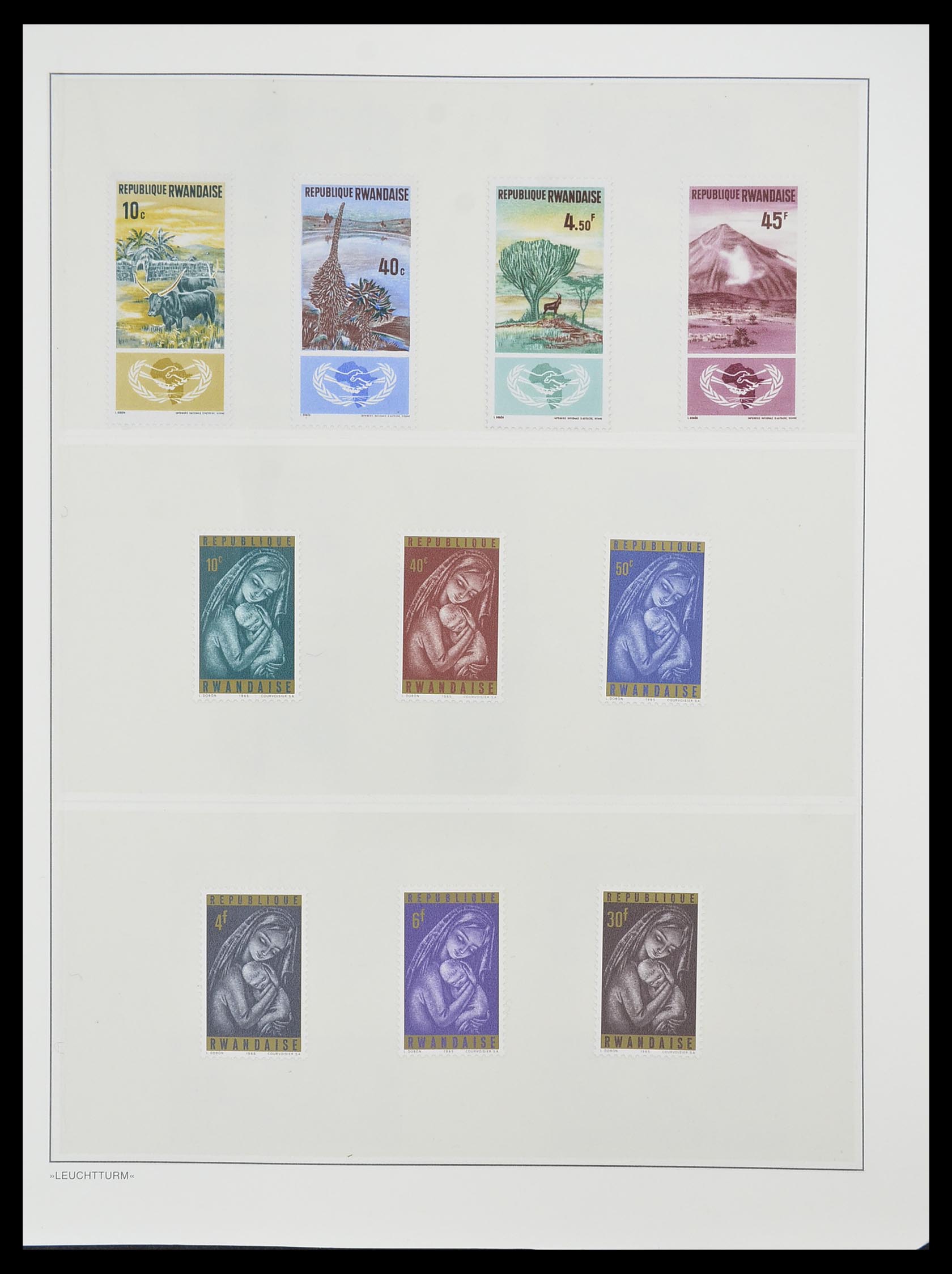 33766 012 - Postzegelverzameling 33766 Rwanda 1962-1999.