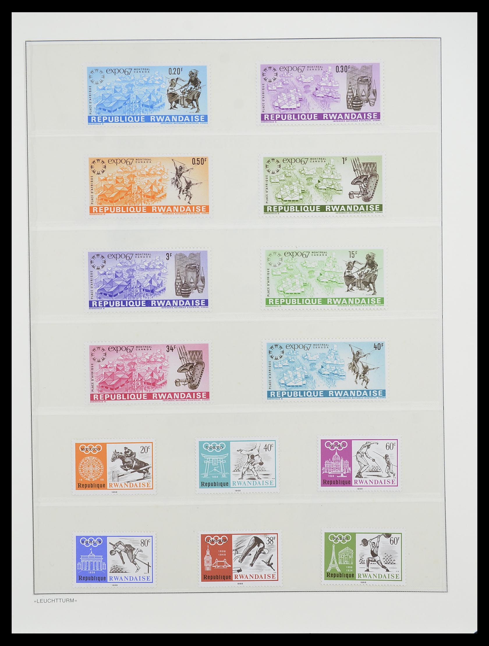33766 022 - Postzegelverzameling 33766 Rwanda 1962-1999.