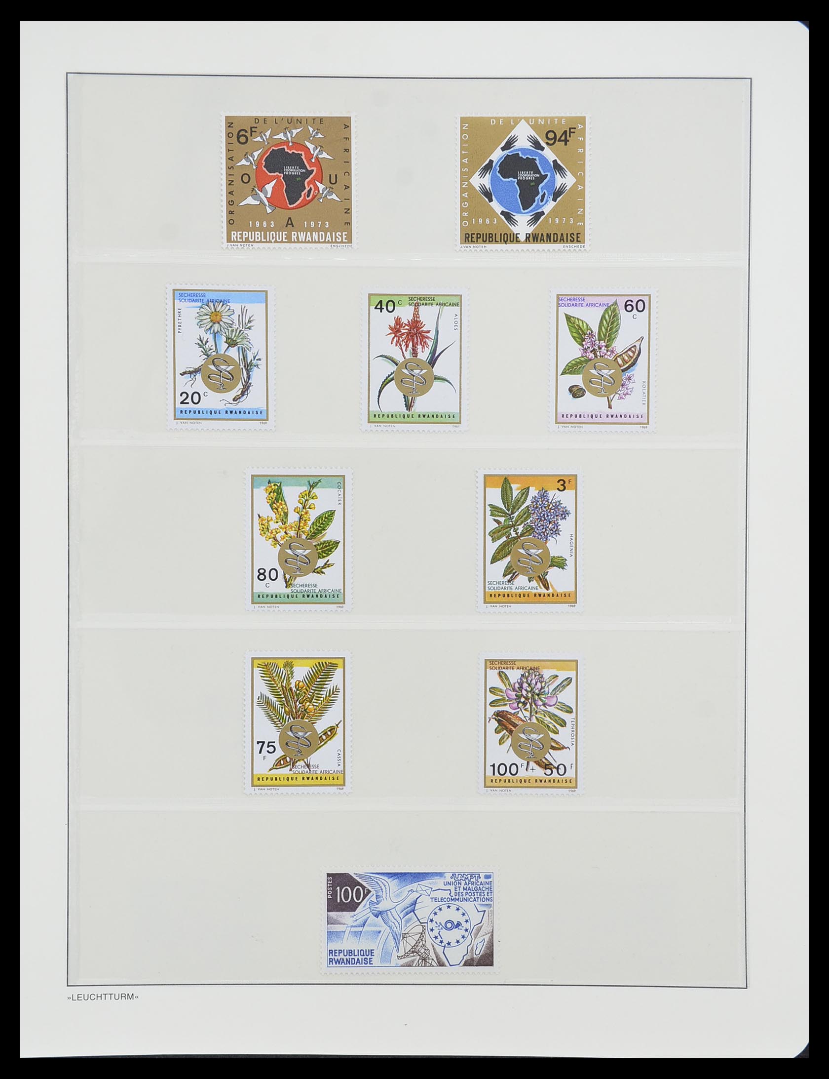33766 053 - Postzegelverzameling 33766 Rwanda 1962-1999.