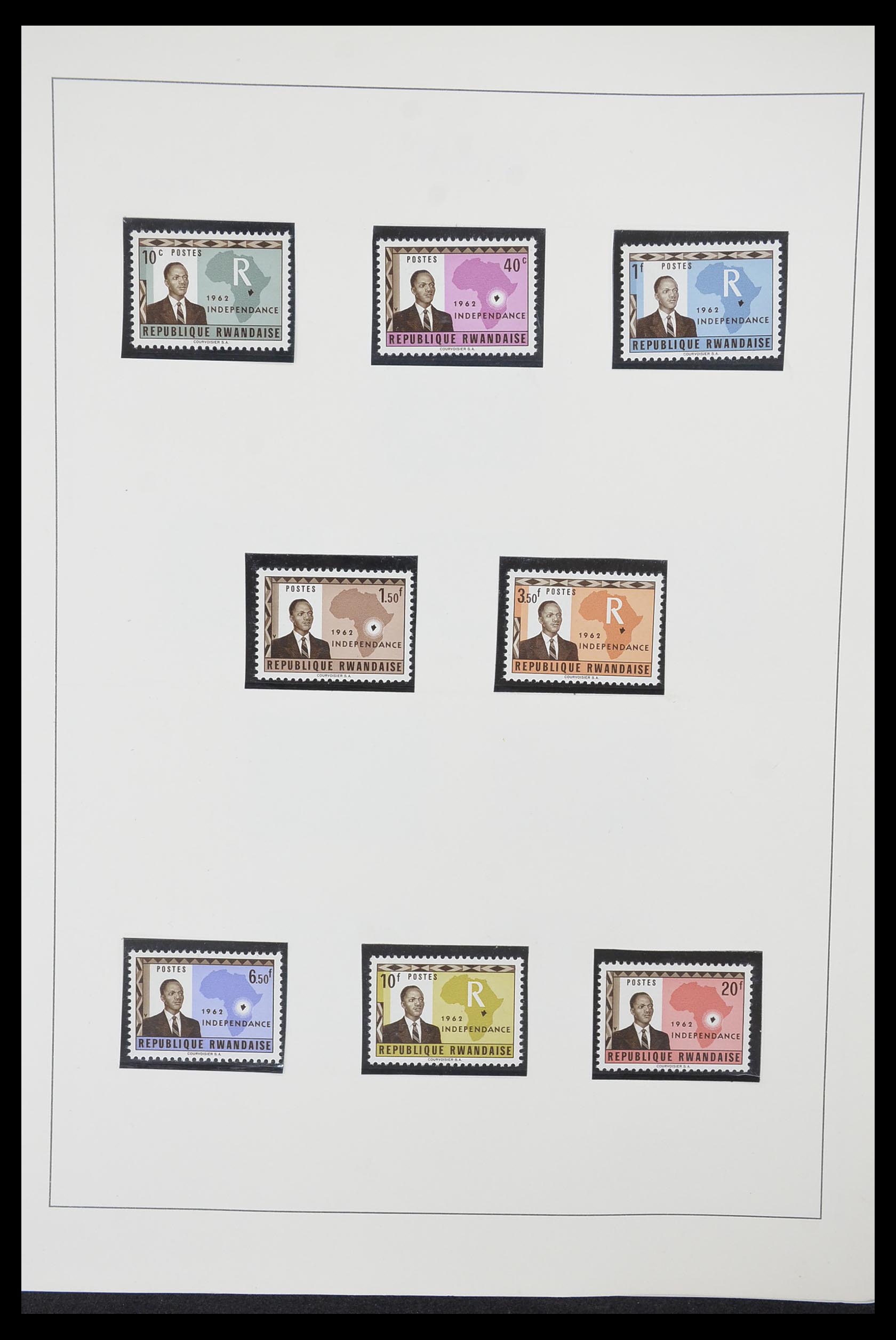 33767 001 - Postzegelverzameling 33767 Rwanda 1962-1988.