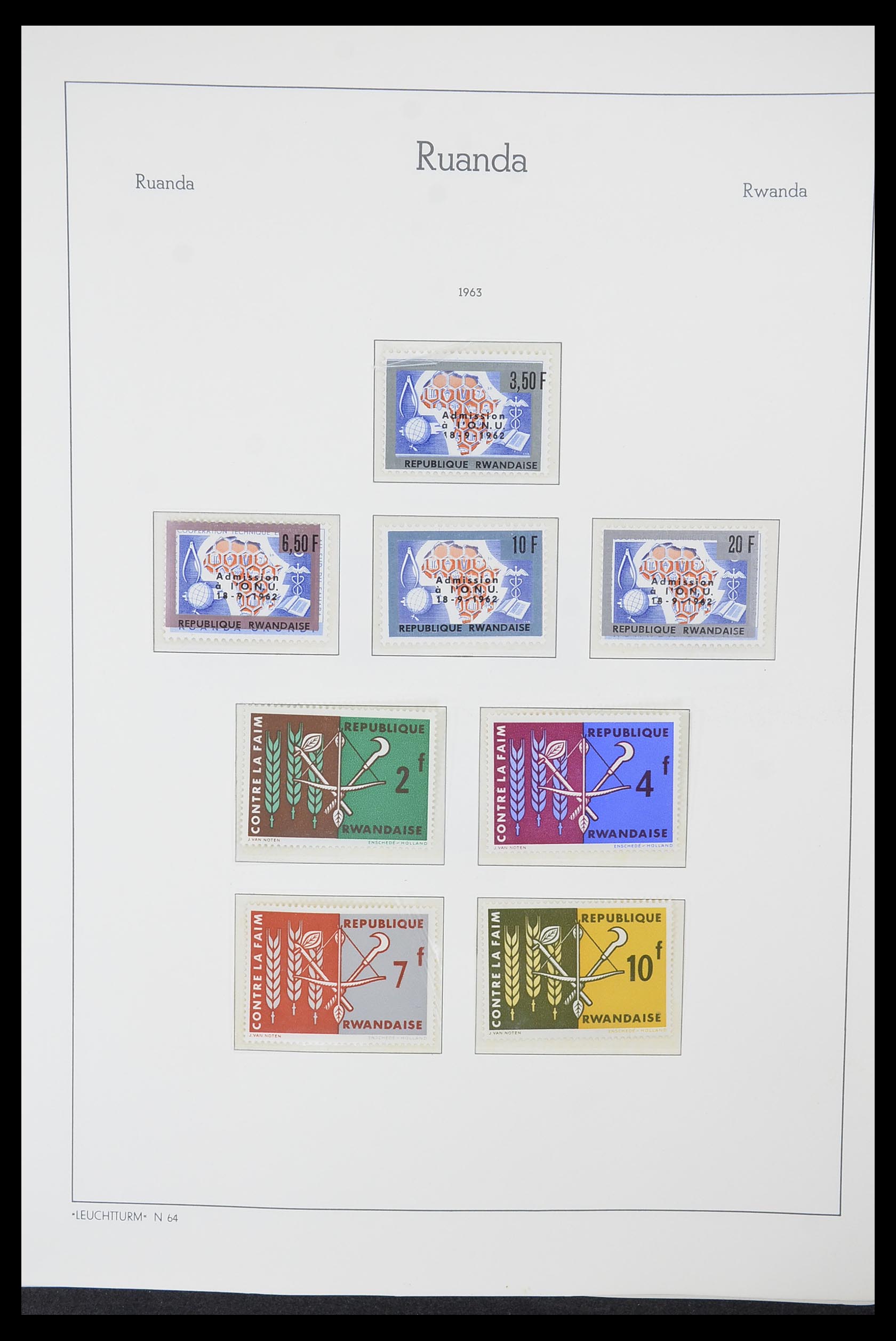 33767 002 - Postzegelverzameling 33767 Rwanda 1962-1988.