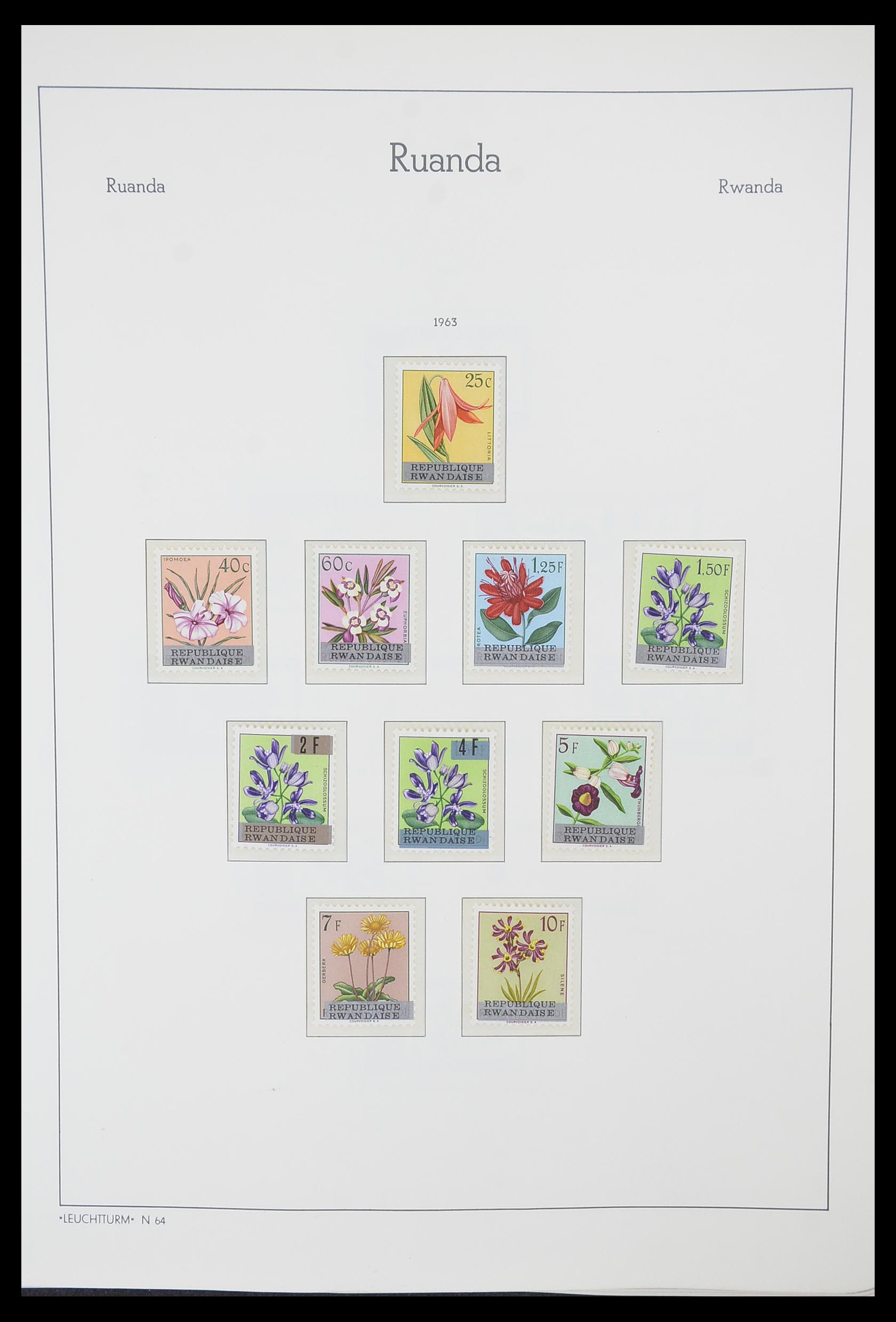 33767 003 - Postzegelverzameling 33767 Rwanda 1962-1988.