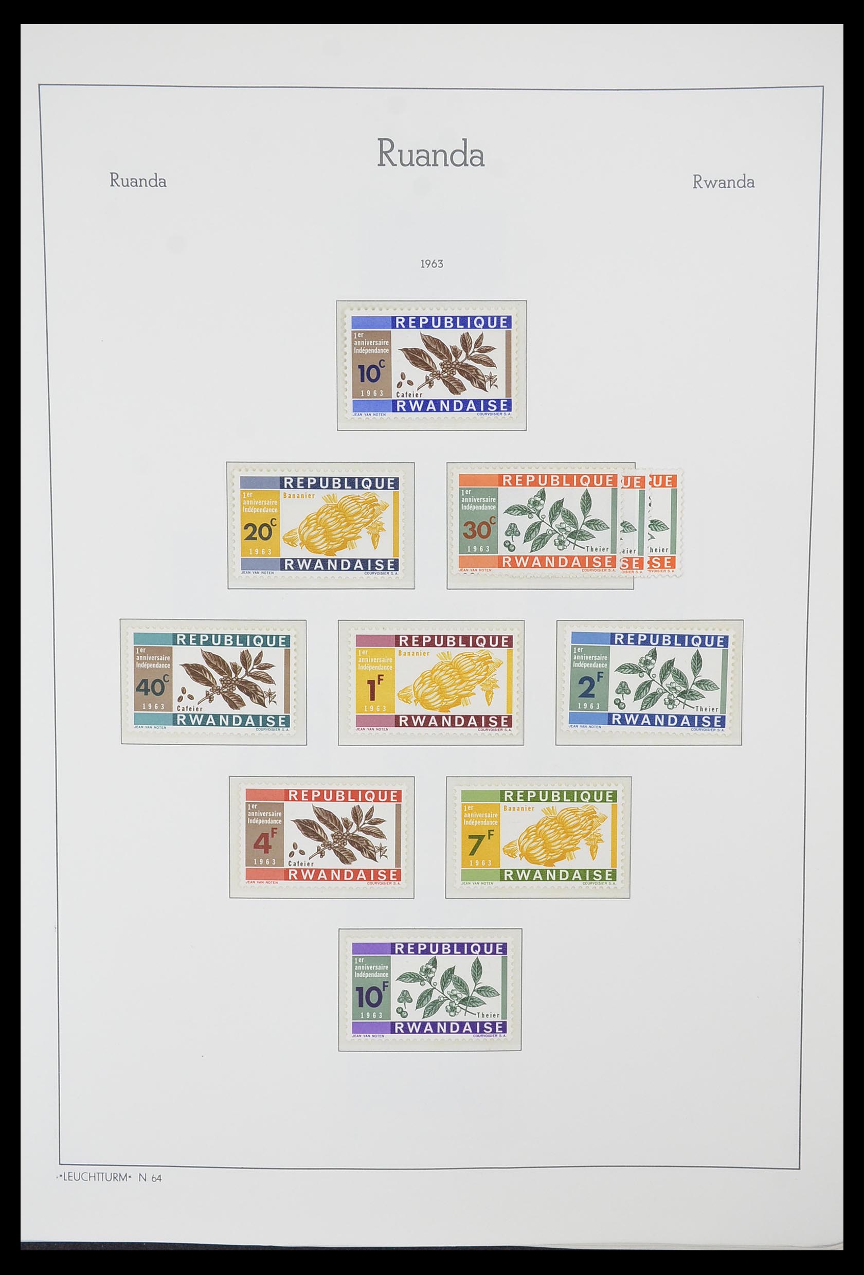 33767 004 - Postzegelverzameling 33767 Rwanda 1962-1988.