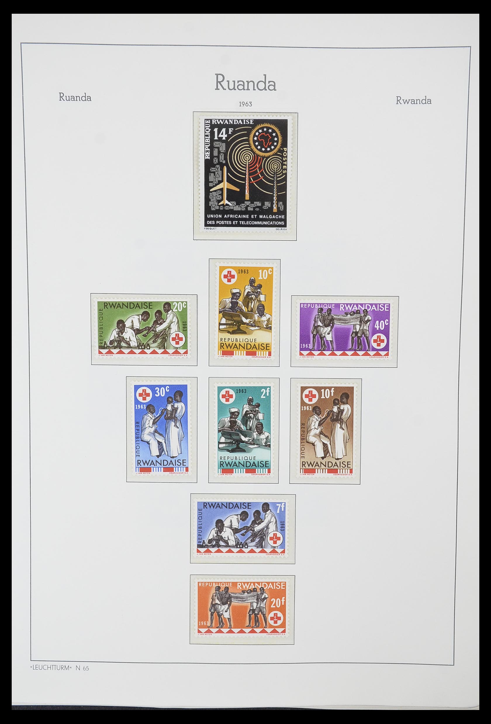 33767 005 - Postzegelverzameling 33767 Rwanda 1962-1988.