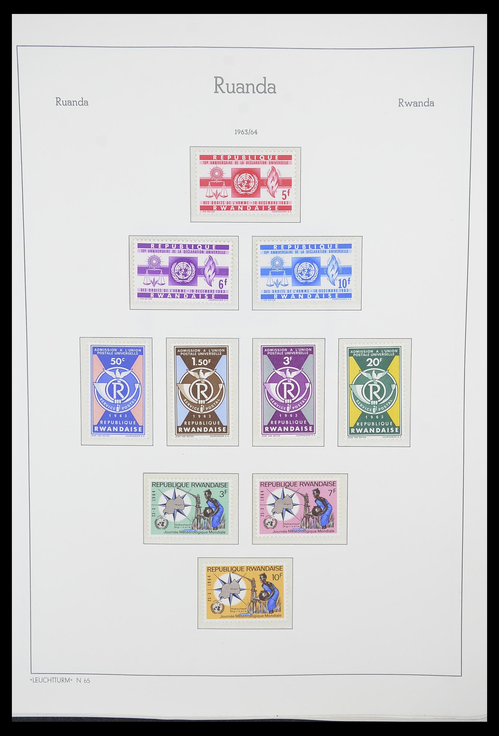 33767 006 - Postzegelverzameling 33767 Rwanda 1962-1988.