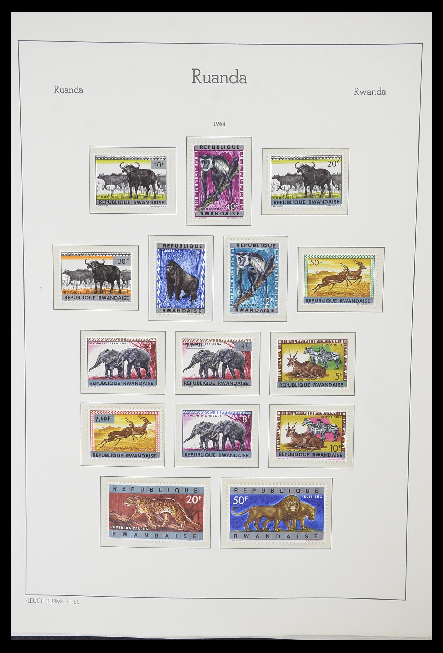 33767 008 - Postzegelverzameling 33767 Rwanda 1962-1988.