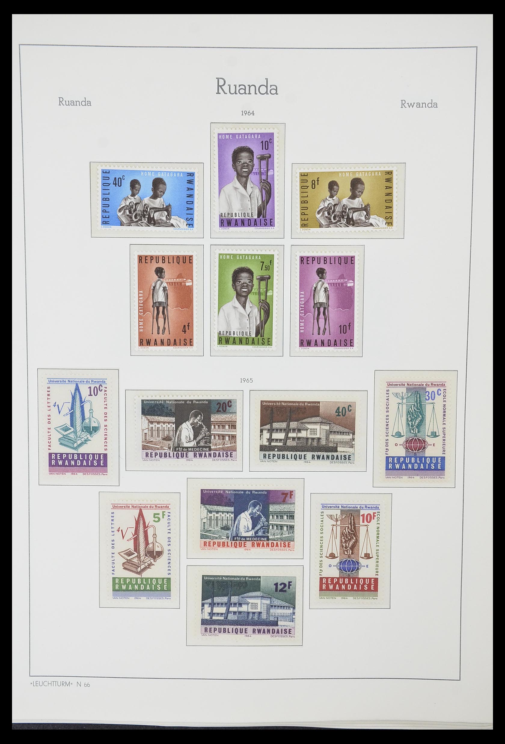 33767 010 - Postzegelverzameling 33767 Rwanda 1962-1988.