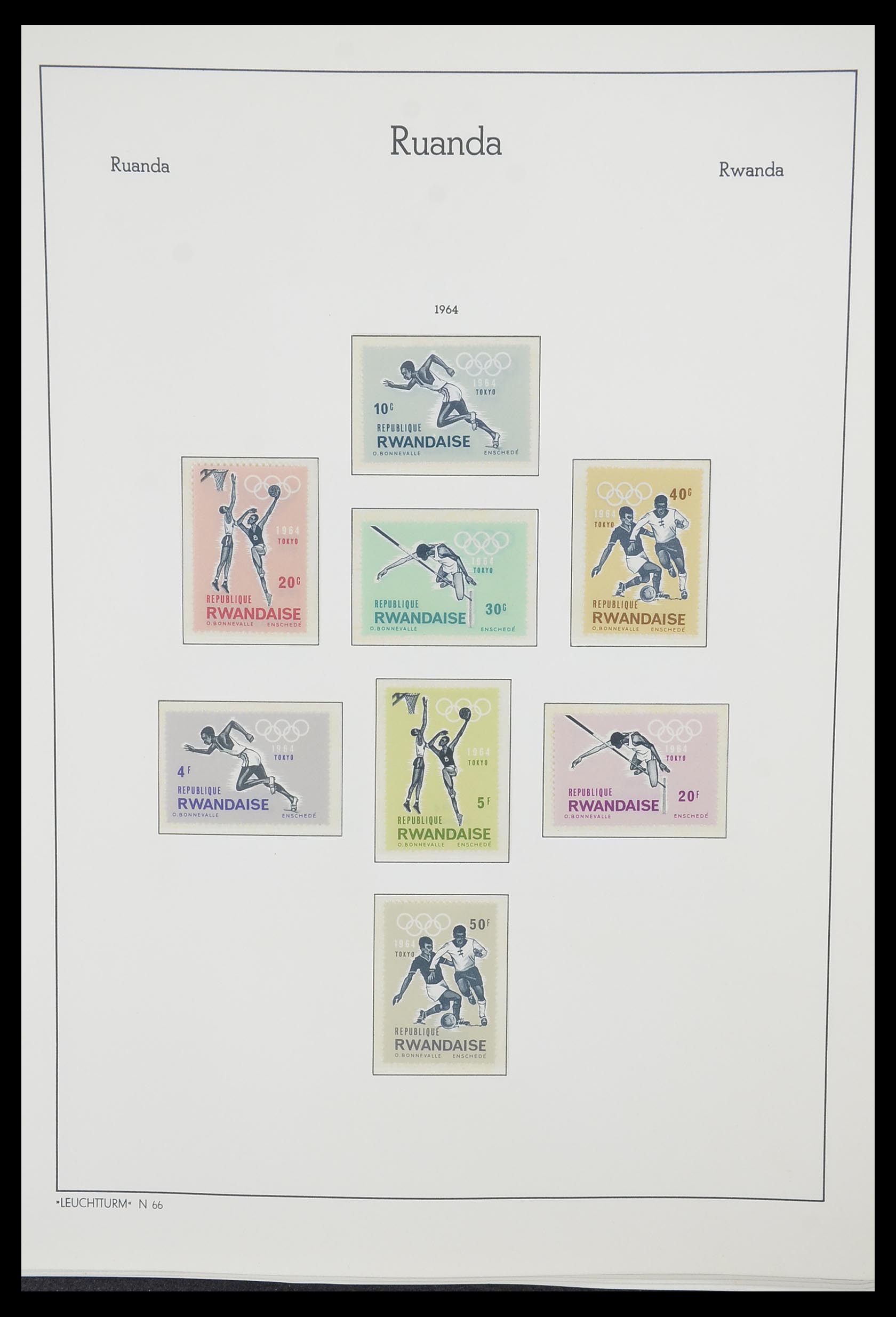 33767 011 - Postzegelverzameling 33767 Rwanda 1962-1988.