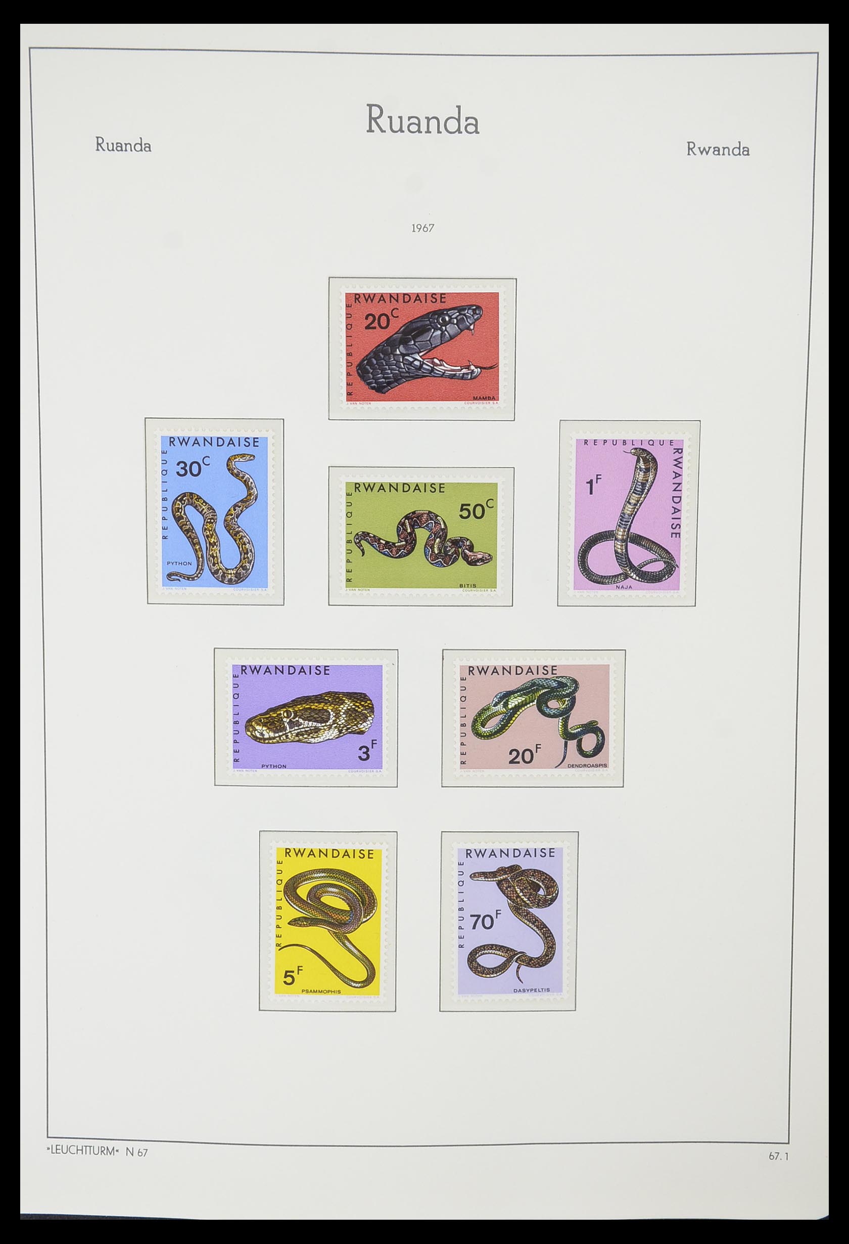 33767 026 - Postzegelverzameling 33767 Rwanda 1962-1988.