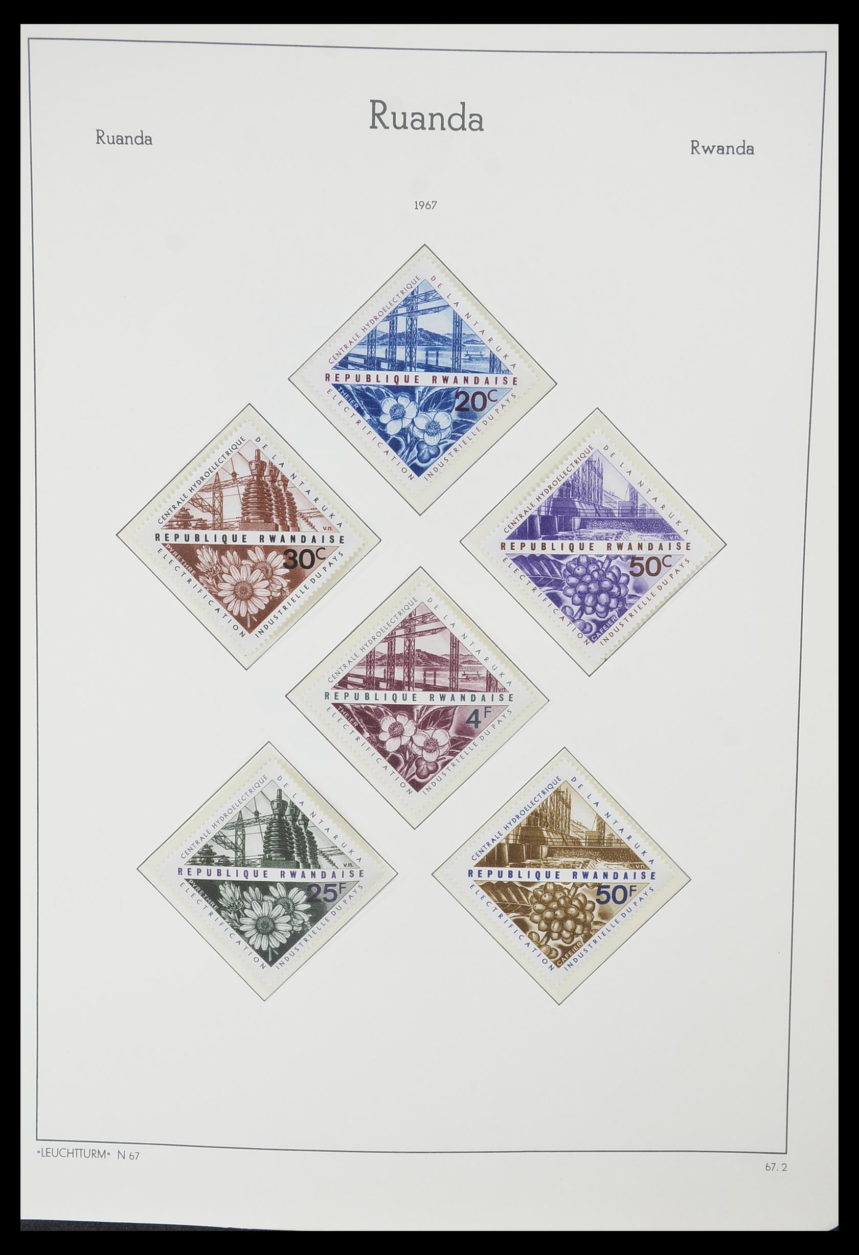33767 027 - Postzegelverzameling 33767 Rwanda 1962-1988.