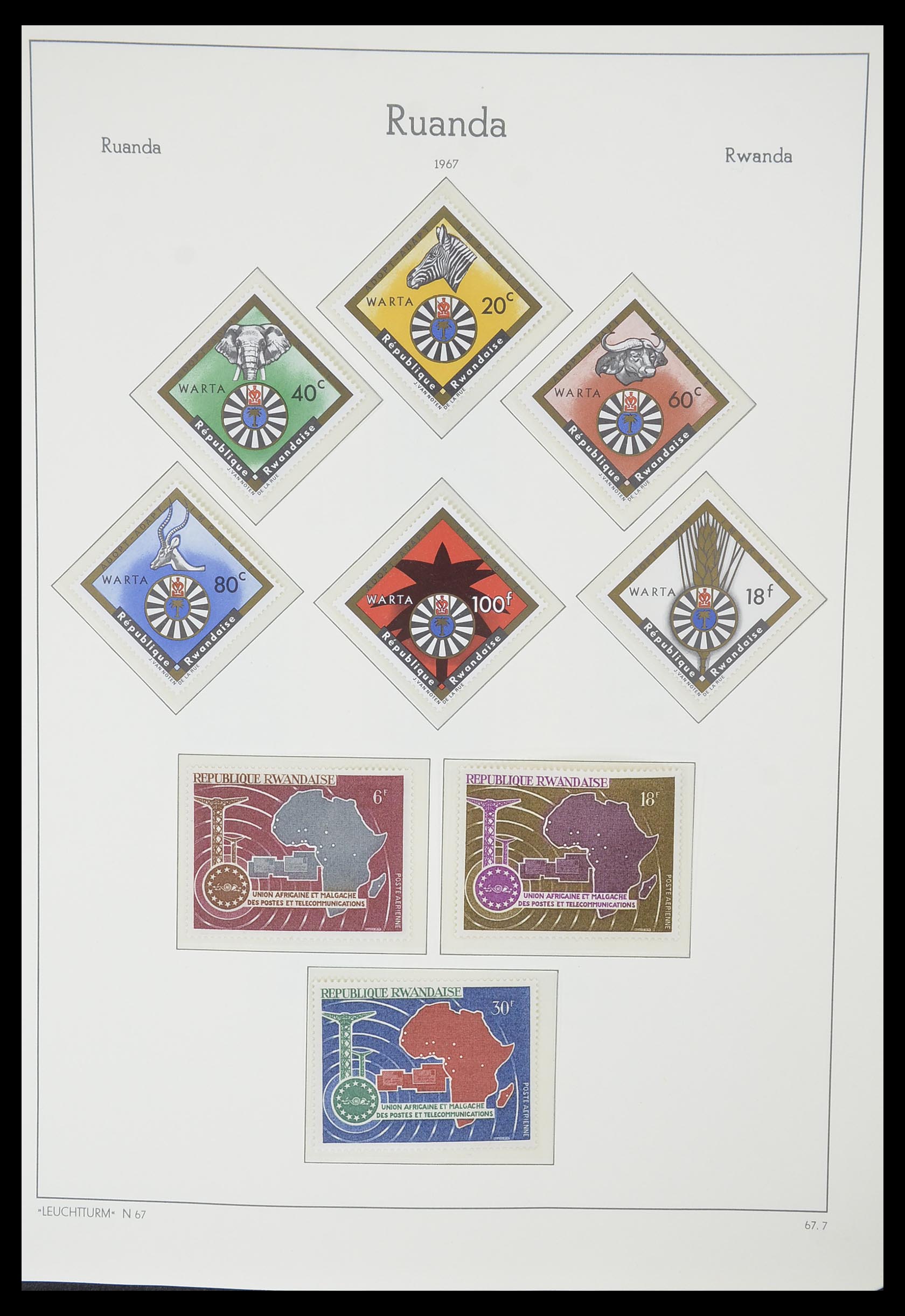 33767 032 - Postzegelverzameling 33767 Rwanda 1962-1988.