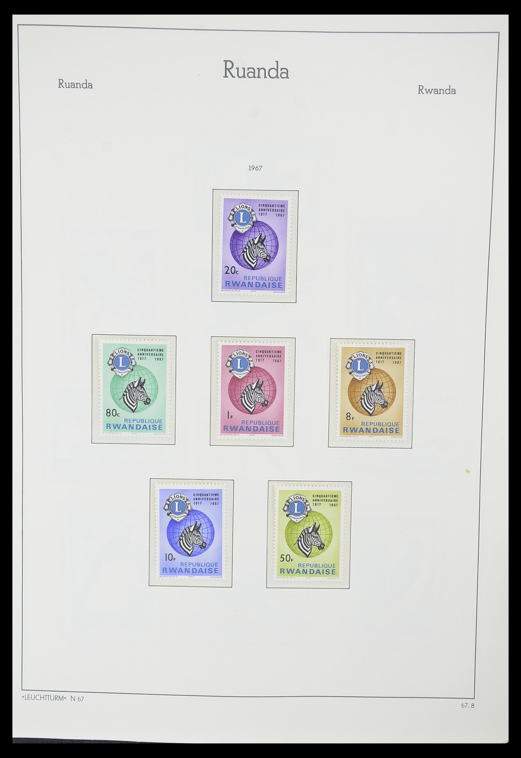33767 033 - Postzegelverzameling 33767 Rwanda 1962-1988.