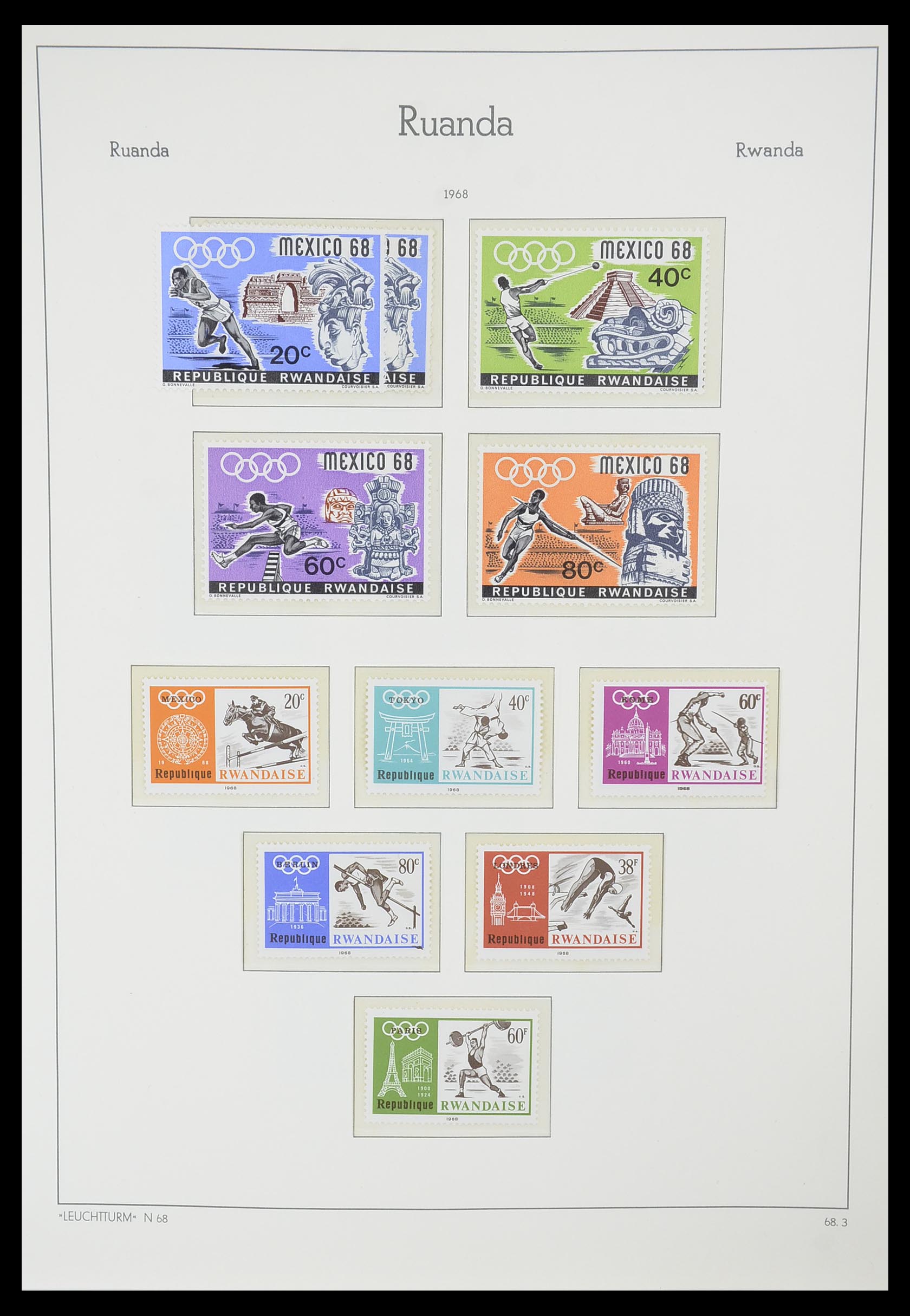 33767 038 - Postzegelverzameling 33767 Rwanda 1962-1988.