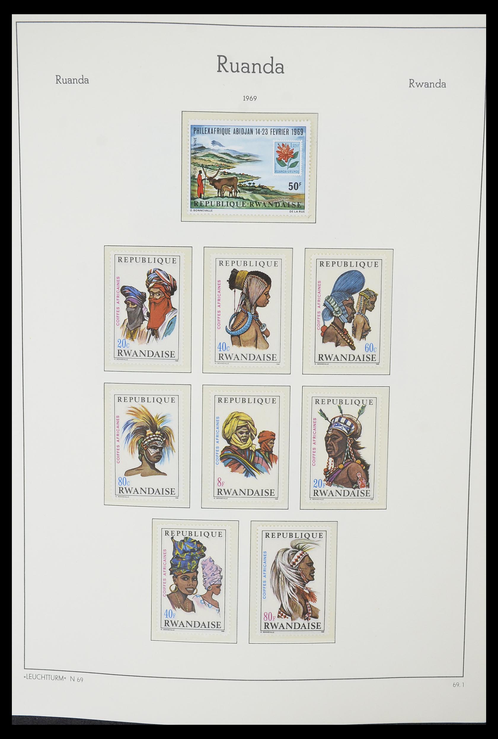 33767 045 - Postzegelverzameling 33767 Rwanda 1962-1988.